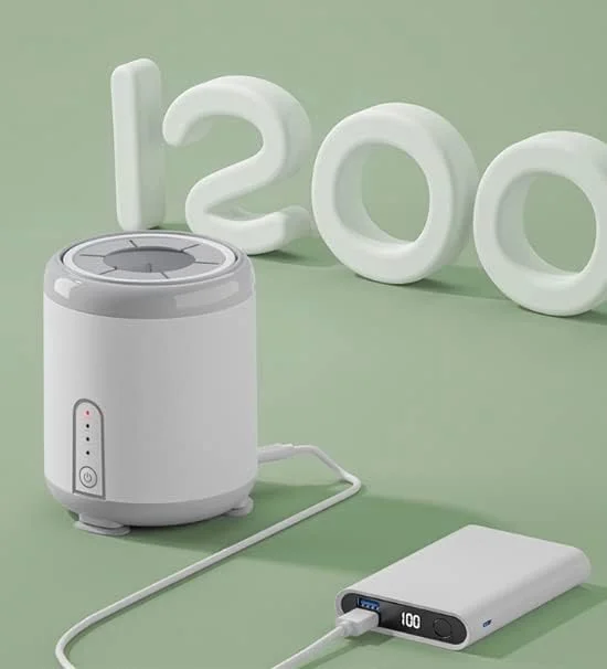 شیکر و مخلوط کن برقی اتوماتیک شیشه شیر کودک - شارژ USB، بدون نیاز به دست، جلوگیری از نفخ - برای مسافرت های داخلی و خارجی (سفید)