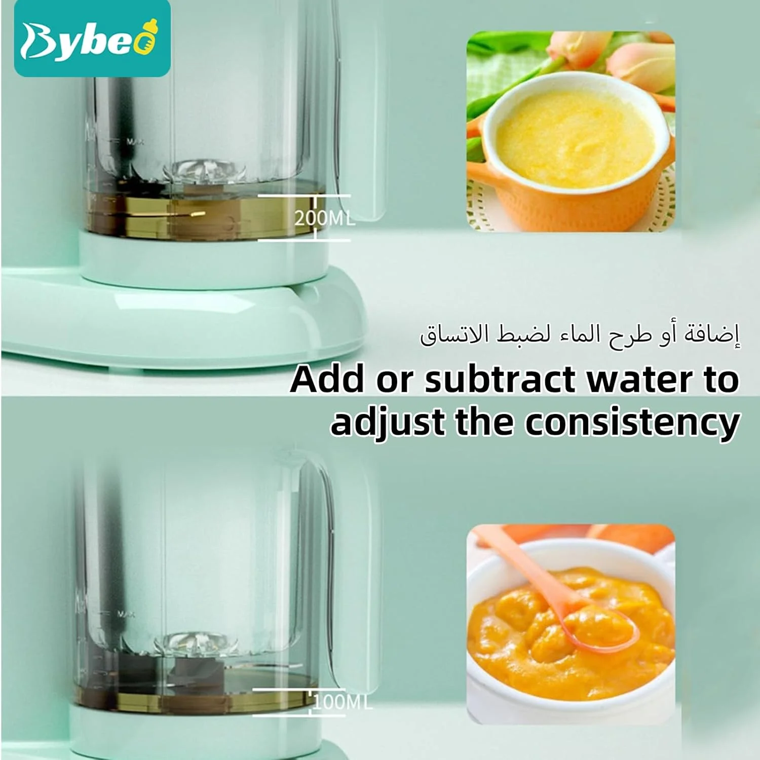 غذاساز کودک 4 در 1 BYBEO، پردازنده و مخلوط کن غذا، مخلوط کن غذای کودک قابل حمل و دستگاه آسیاب پوره، پخت و آسیاب خودکار، استفاده آسان برای پخت غذاهای سالم خانگی، BPA غذاساز کودک 4 در 1 BYBEO، پردازنده و مخلوط کن غذا، مخلوط کن غذای کودک قابل حمل و دستگاه آسیاب پوره، پخت و آسیاب خودکار، استفاده آسان برای پخت غذاهای سالم خانگی، BPA