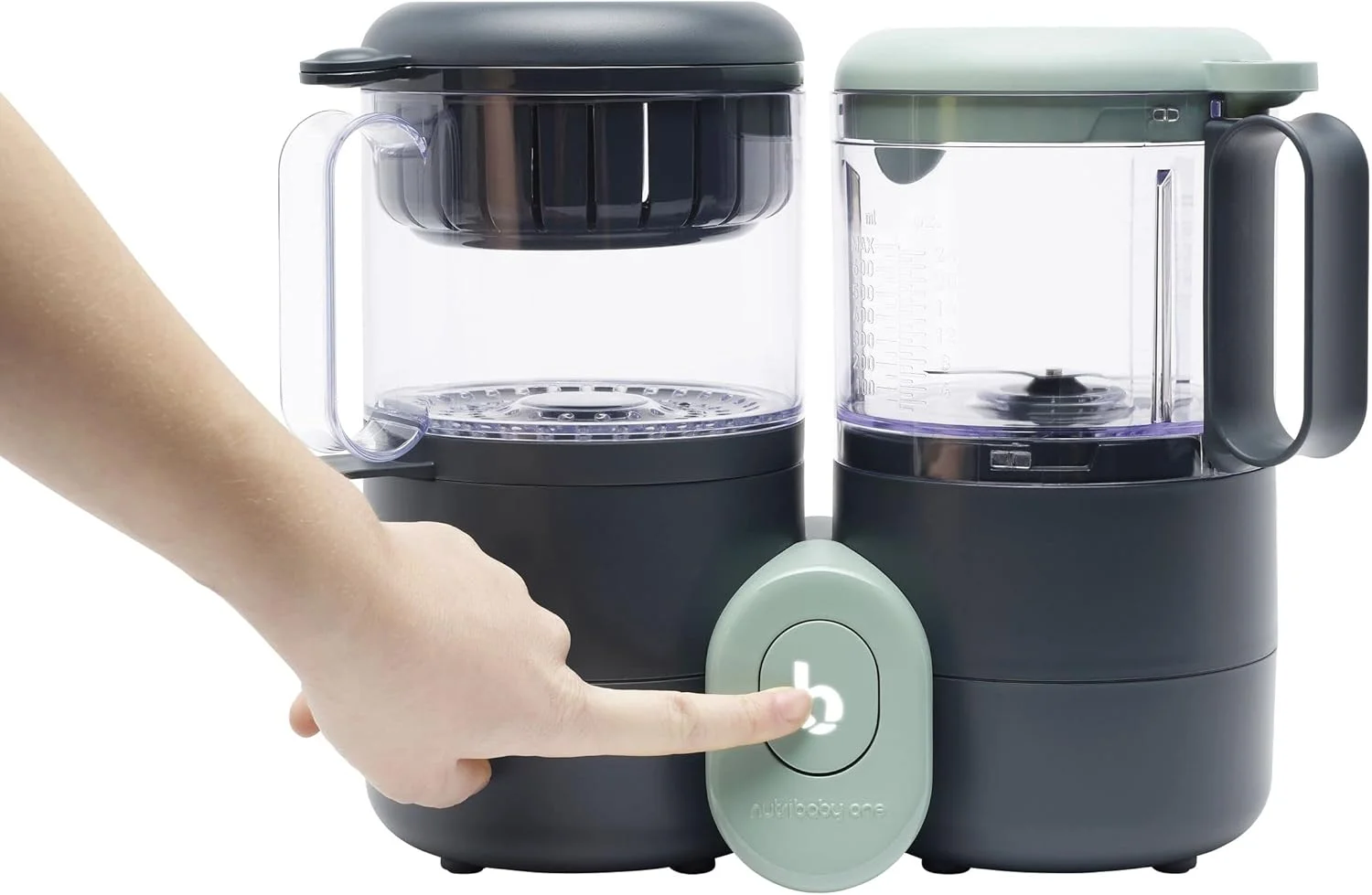 غذاساز کودک 4 در 1 Babymoov Nutribaby One + 3 عدد ظرف غذای کودک با درب 180 میلی لیتر و 2 قاشق سیلیکونی غذاساز کودک 4 در 1 Babymoov Nutribaby One + 3 عدد ظرف غذای کودک با درب 180 میلی لیتر و 2 قاشق سیلیکونی
