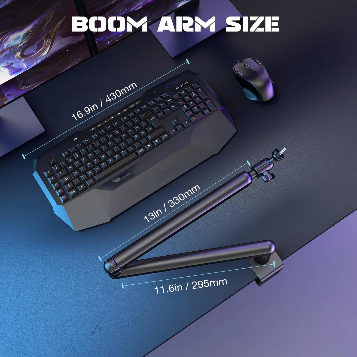 بازوی میکروفون FIFINE، پایه بازوی میکروفون چوبی قابل تنظیم کم ارتفاع با گیره نصب روی میز، آداپتور پیچی، مدیریت کابل، برای استودیو استریمینگ پادکست گیمینگ - BM88