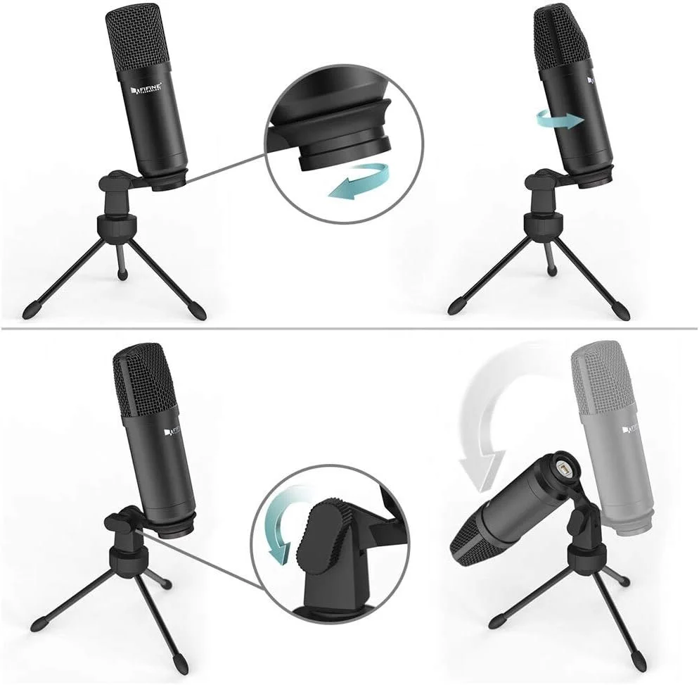 میکروفون رومیزی USB Fifine K730 مناسب برای ضبط پادکست میکروفون کاندنسر، مشکی