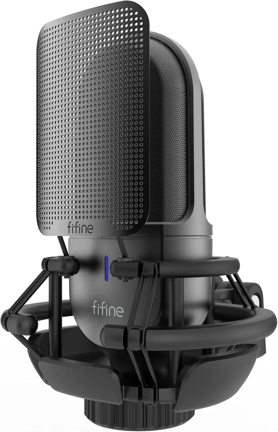 میکروفون کاندنسر کاردیوئید Fifine K726 با خروجی XLR، لرزه‌گیر، پاپ فیلتر و کاهش نویز برای ضبط استودیویی حرفه‌ای، بازی، استریم و پادکست.