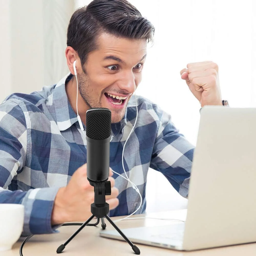 میکروفون رومیزی USB Fifine K730 مناسب برای ضبط پادکست میکروفون کاندنسر، مشکی