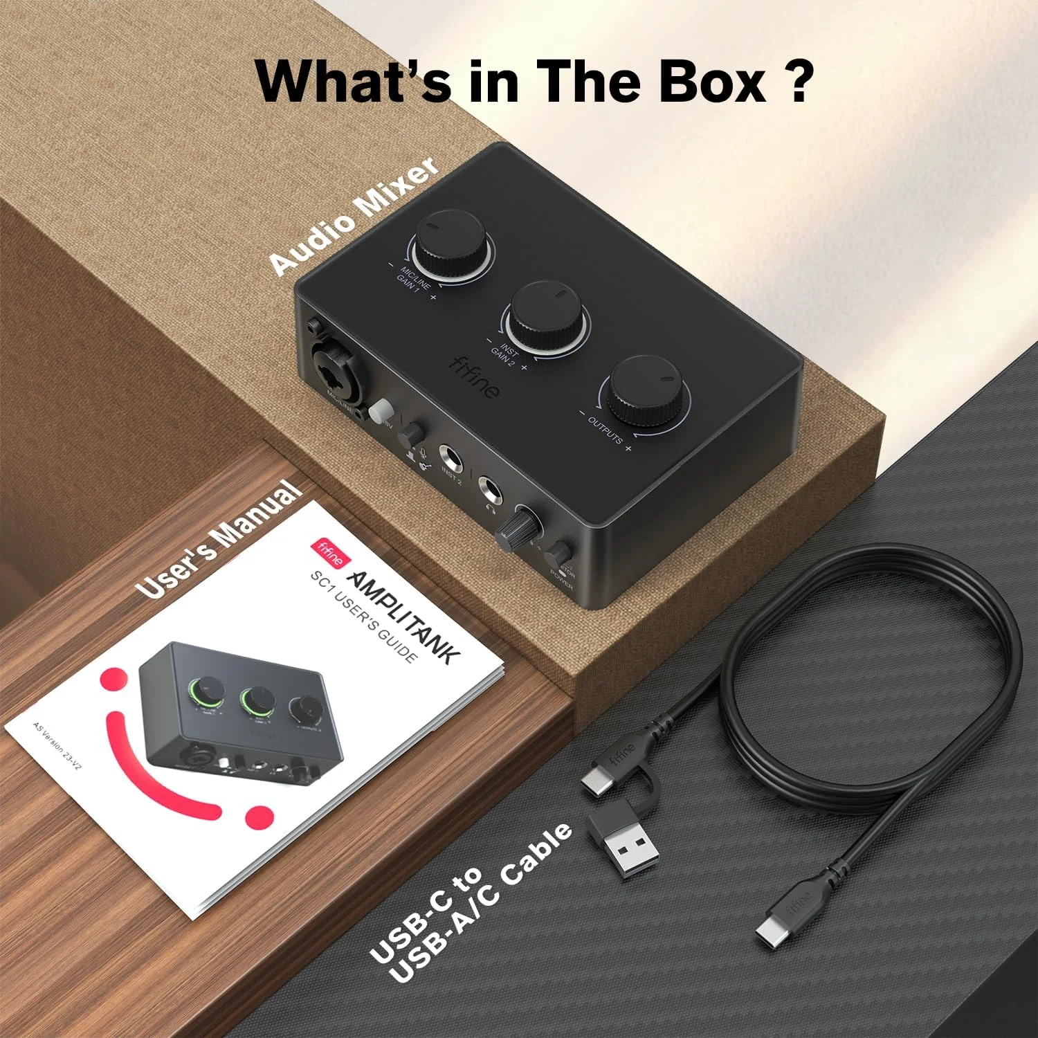 کارت صدای USB فایفاین برای ضبط، میکسر پادکست با خط میکروفون XLR، مانیتور مستقیم، دکمه گین، فانتوم پاور 48 ولت، برای ساز گیتار، موسیقی، تولید محتوای ویدیویی، وکال - AMPLITANK SC1 کارت صدای USB فایفاین برای ضبط، میکسر پادکست با خط میکروفون XLR، مانیتور مستقیم، دکمه گین، فانتوم پاور 48 ولت، برای ساز گیتار، موسیقی، تولید محتوای ویدیویی، وکال - AMPLITANK SC1