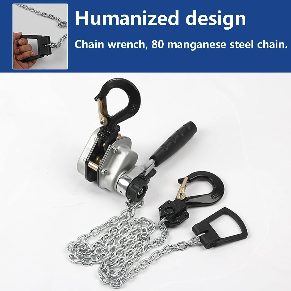 بالابر زنجیری دستی مینی 250 کیلوگرمی 551 پوندی با قرقره و وینچ بالابر با دسته طراحی انسانی بالابر زنجیری دستی مینی 250 کیلوگرمی 551 پوندی با قرقره و وینچ بالابر با دسته طراحی انسانی