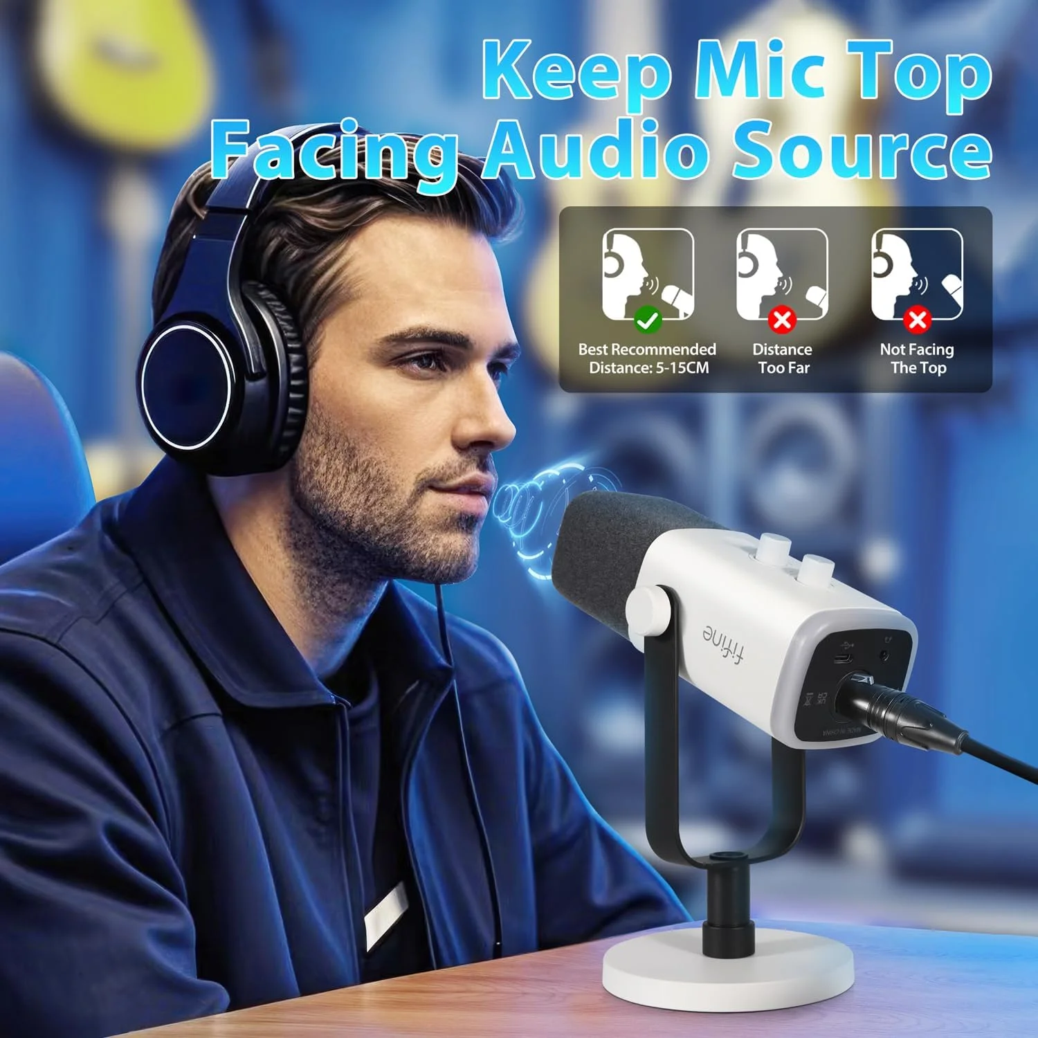 میکروفون گیمینگ USB XLR FIFINE برای PC PS4 PS5، میکروفون استریمینگ داینامیک برای استودیو پادکست برای ضبط استودیویی میکروفون گیمینگ USB XLR FIFINE برای PC PS4 PS5، میکروفون استریمینگ داینامیک برای استودیو پادکست برای ضبط استودیویی
