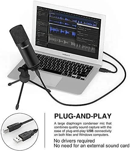میکروفون USB کاندنسر FIFINE برای کامپیوتر ویندوز، لپ تاپ، مک، PS4 میکروفون USB کاندنسر FIFINE برای کامپیوتر ویندوز، لپ تاپ، مک، PS4