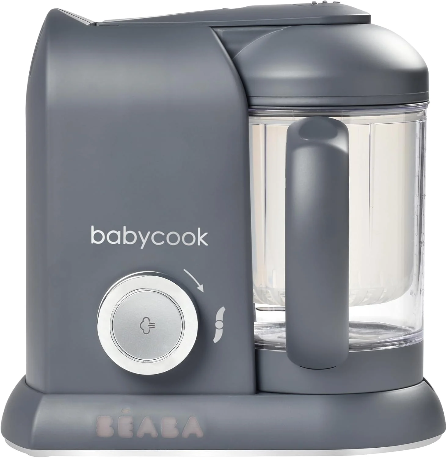 بیبا BEABA - Babycook Solo - دستگاه غذاساز کودک - 4 در 1: پردازنده غذای کودک، مخلوط کن و پزنده - پخت بخارپز نرم - سریع - تنوع غذایی برای کودک شما - خاکستری تیره