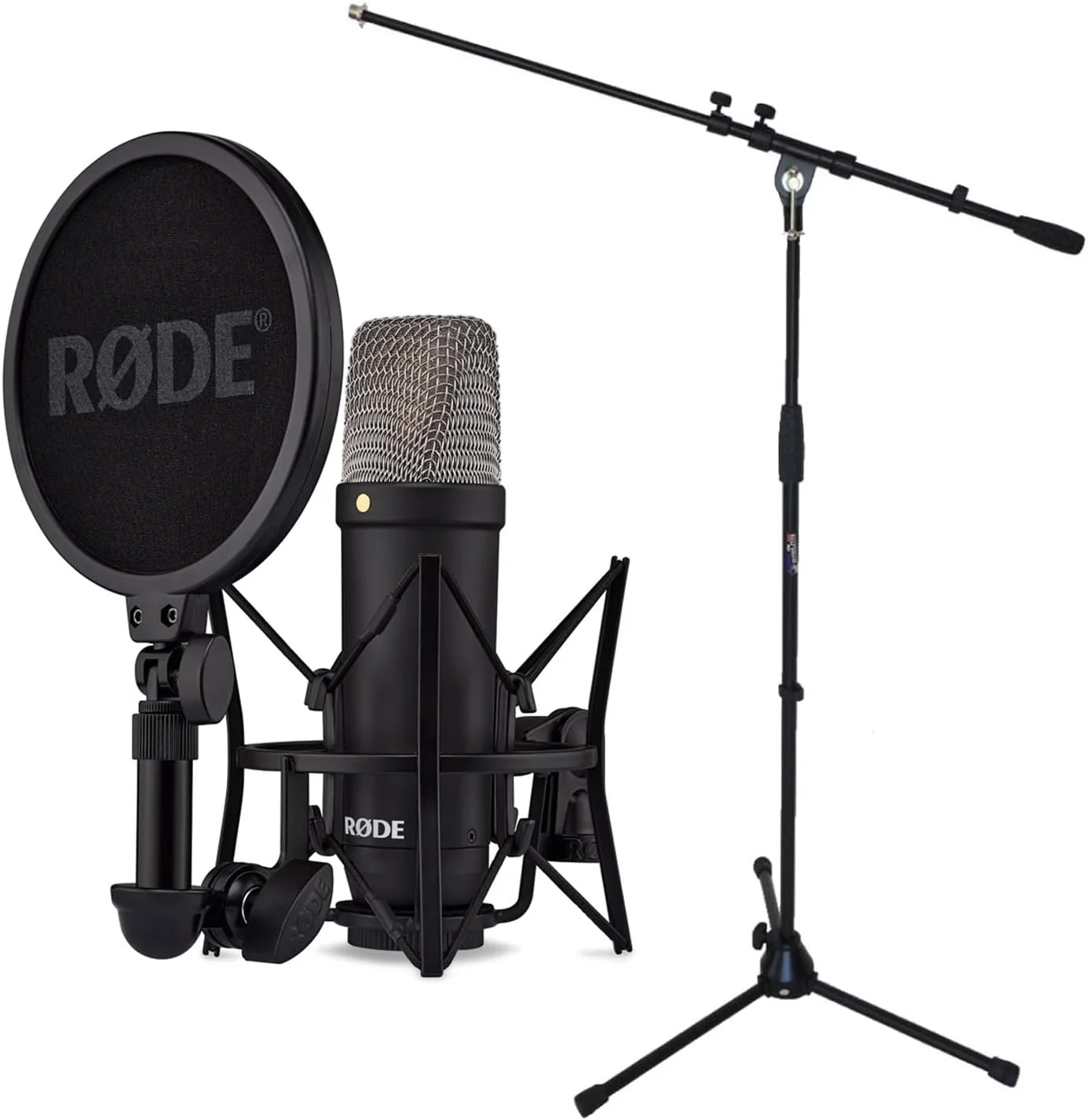 میکروفون استودیویی خازنی Rode NT1 Signature مشکی + پایه میکروفون Keepdrum