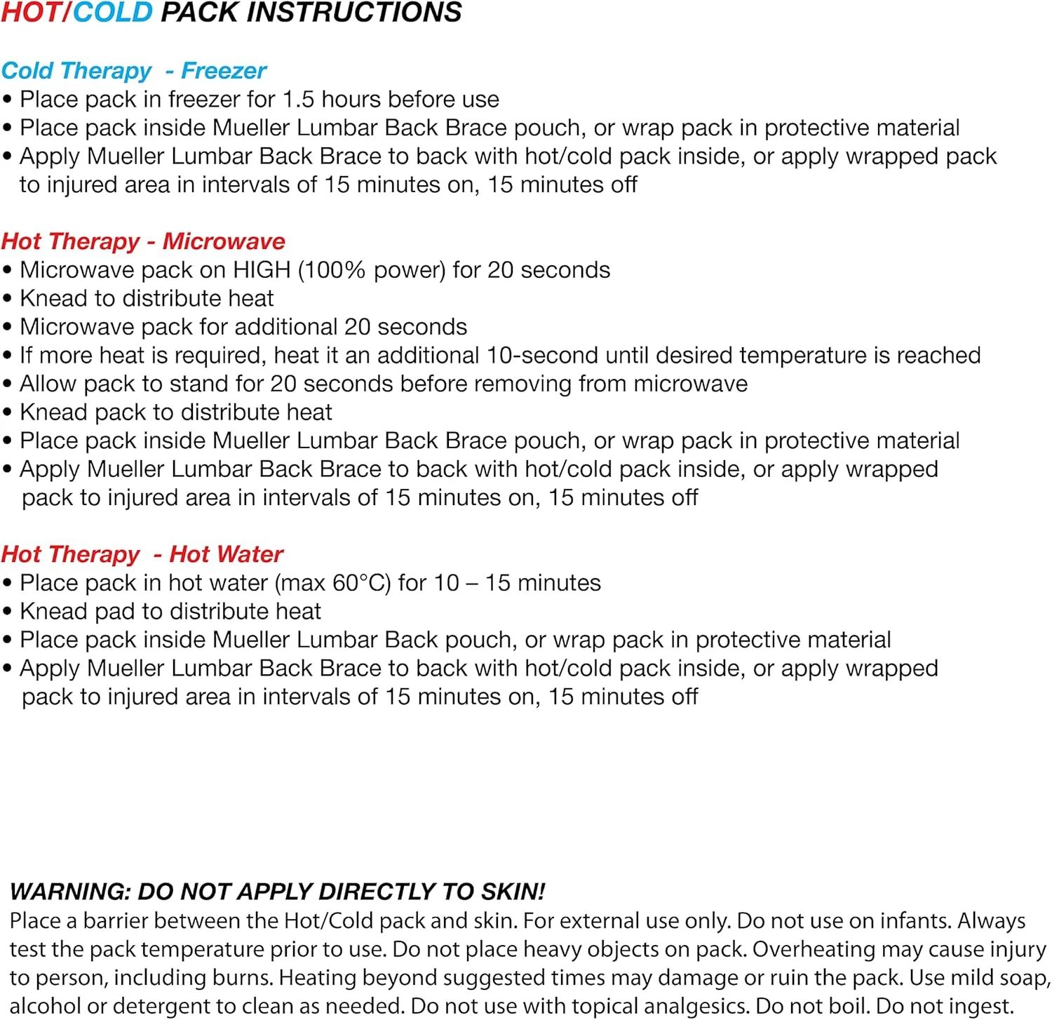 کمربند طبی کمر مولر اسپورتس مدیسین 4 در 1 با کمپرس گرم/سرد قابل جابجایی، برای مردان و زنان، مشکی، سایز آزاد