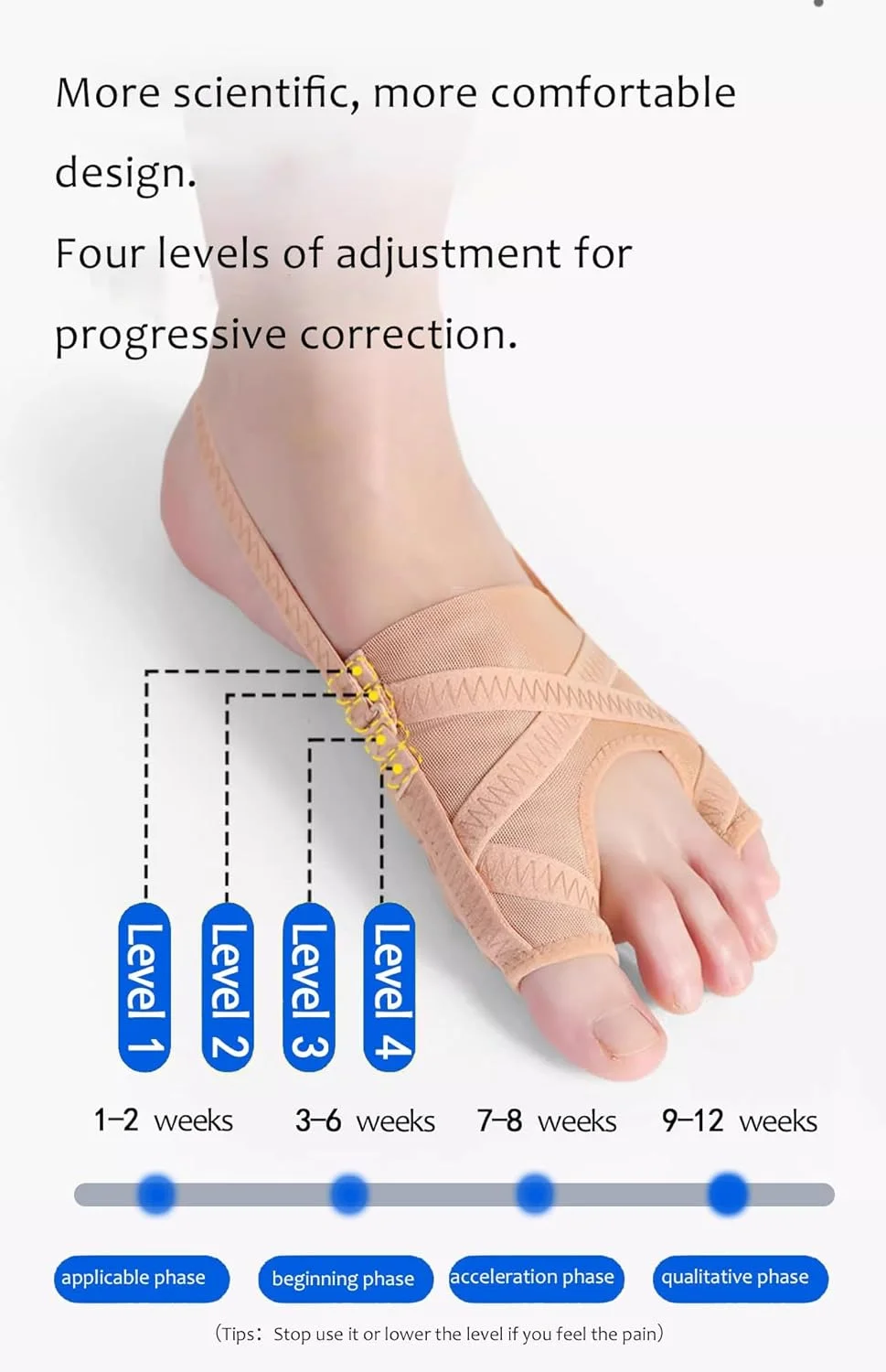 آتل بونیون ارتوپدی، 2 عدد اصلاح کننده بونیون ضد لغزش، جوراب های نرم بونیون برای پوشیدن با کفش، اصلاح هالوکس والگوس غیر جراحی، جداکننده انگشت پا برای تسکین درد، صاف کننده انگشت چکشی، بژ