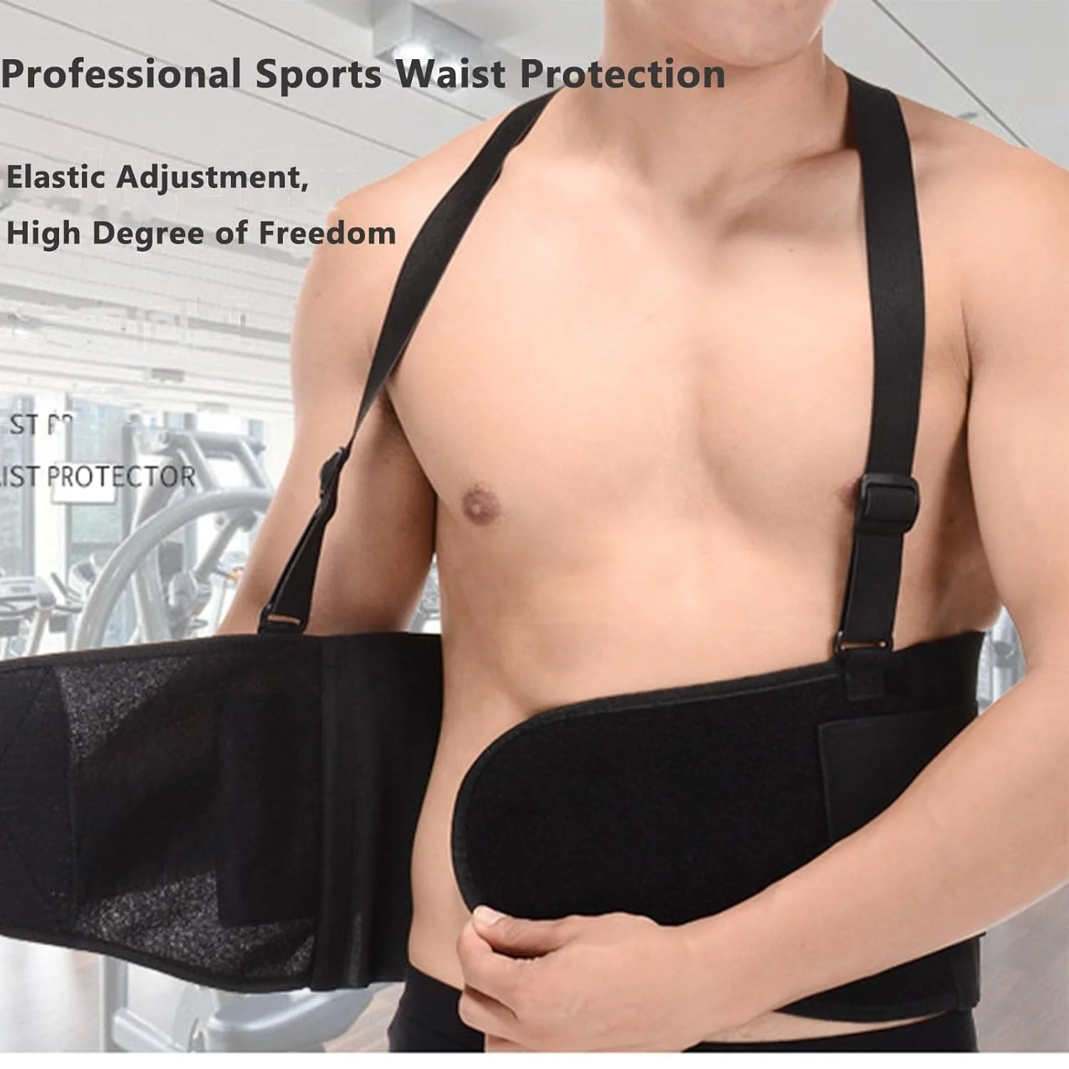 کمربند طبی ارگونومیک KASTWAVE با بند شانه - بریس پشتی قابل تنظیم برای تسکین درد، بهبود آسیب، بلند کردن اجسام سنگین - سایزهای یونیسکس برای کار و فعالیت های روزانه