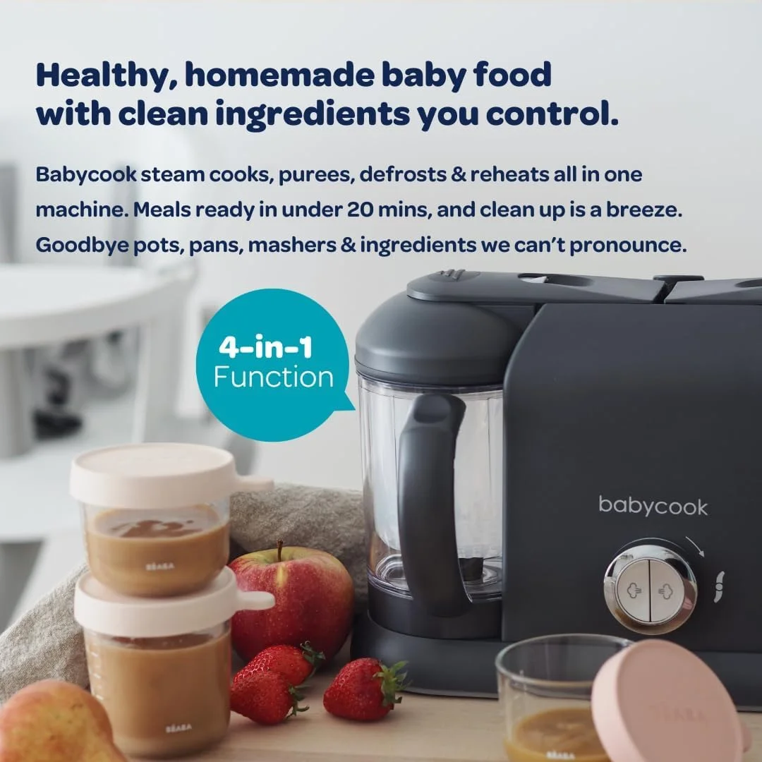 غذاساز کودک 4 در 1 BEABA Babycook Duo، پردازنده غذای کودک، مخلوط کن غذای کودک، بخارپز غذای کودک، غذای سالم و تازه کودک را در خانه درست کنید، ظرفیت 9.1 فنجان، 54 وعده در 20 دقیقه، جو دوسر غذاساز کودک 4 در 1 BEABA Babycook Duo، پردازنده غذای کودک، مخلوط کن غذای کودک، بخارپز غذای کودک، غذای سالم و تازه کودک را در خانه درست کنید، ظرفیت 9.1 فنجان، 54 وعده در 20 دقیقه، جو دوسر