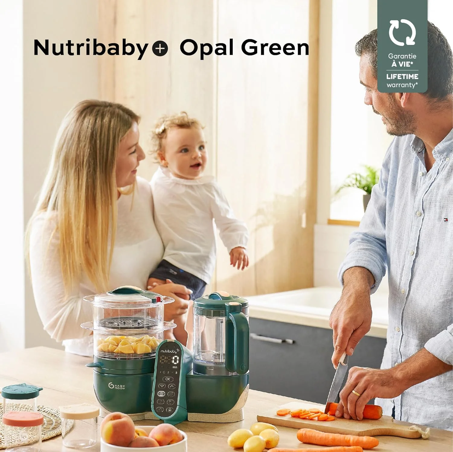 غذاساز چند منظوره 6 در 1 Babymoov - Nutribaby(+) | بخارپز، مخلوط کن، ظرفیت بزرگ برای کودک، ایده آل برای پخت دسته ای | سبز اوپال غذاساز چند منظوره 6 در 1 Babymoov - Nutribaby(+) | بخارپز، مخلوط کن، ظرفیت بزرگ برای کودک، ایده آل برای پخت دسته ای | سبز اوپال