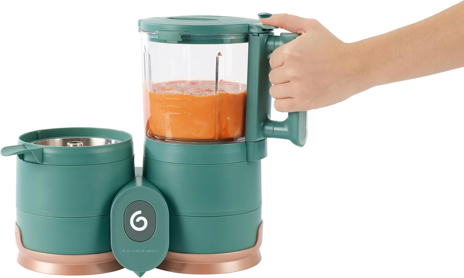 غذاساز کودک شیشه ای Babymoov Duo Meal - پردازشگر غذای کودک با بخارپز شیشه ای داخلی، سبد استیل ضد زنگ و مخلوط کن شیشه ای (ظرفیت بیش از 6 پیمانه)، سبز تیره غذاساز کودک شیشه ای Babymoov Duo Meal - پردازشگر غذای کودک با بخارپز شیشه ای داخلی، سبد استیل ضد زنگ و مخلوط کن شیشه ای (ظرفیت بیش از 6 پیمانه)، سبز تیره