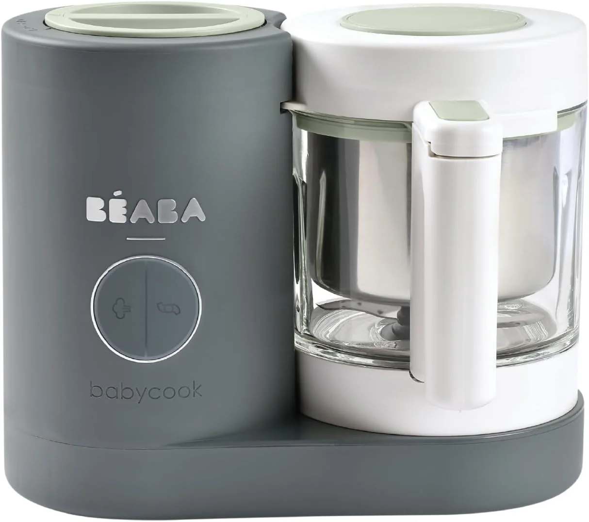 بیبا - Babycook Neo - دستگاه غذاساز کودک - 4 در 1: پردازشگر غذا، مخلوط کن و پزنده - پخت و پز بخارپز ملایم - غذای خانگی سریع کودک - کاسه شیشه ای - وان استیل ضد زنگ - خاکستری معدنی