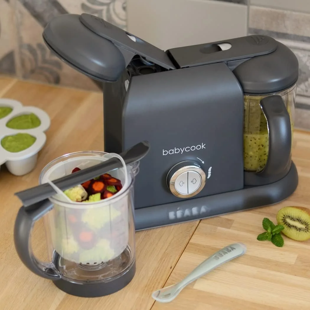 غذاساز کودک بئابا Babycook Duo 2 در 1، خاکستری تیره - دوشاخه BS - بخارپز، مخلوط کن، گرم کن، یخ زدایی - غذاساز کودک با ظرفیت بزرگ غذاساز کودک بئابا Babycook Duo 2 در 1، خاکستری تیره - دوشاخه BS - بخارپز، مخلوط کن، گرم کن، یخ زدایی - غذاساز کودک با ظرفیت بزرگ
