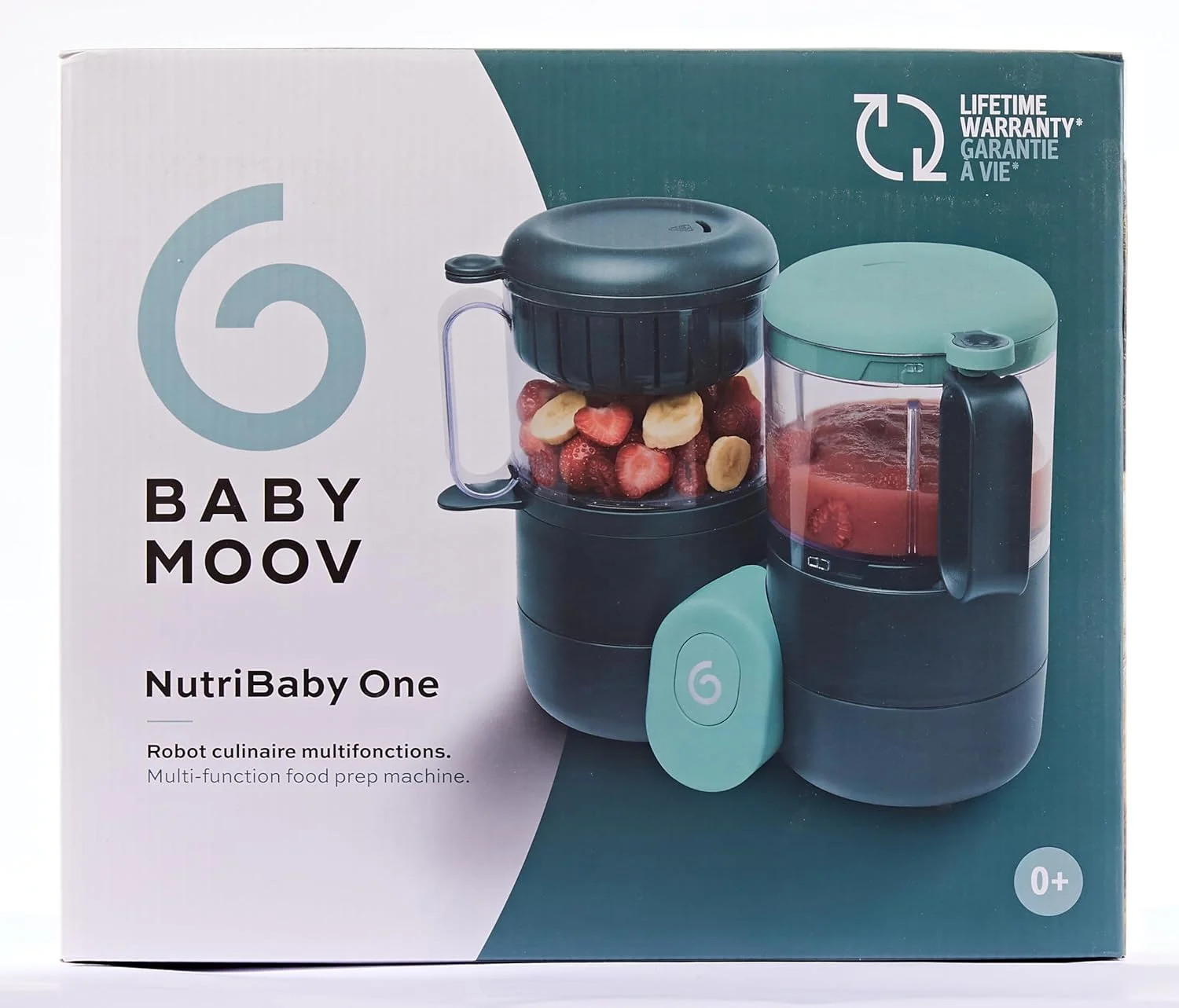 غذاساز کودک 4 در 1 Babymoov Nutribaby One، بخارپز، مخلوط کن، مناسب برای شروع غذای کمکی، قابلمه های کوچک، بخارپز سریع و ملایم، خاکستری