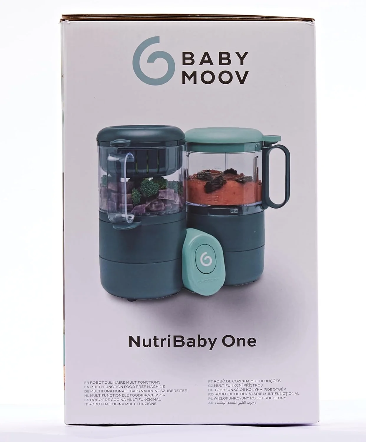 غذاساز کودک 4 در 1 Babymoov Nutribaby One، بخارپز، مخلوط کن، مناسب برای شروع غذای کمکی، قابلمه های کوچک، بخارپز سریع و ملایم، خاکستری