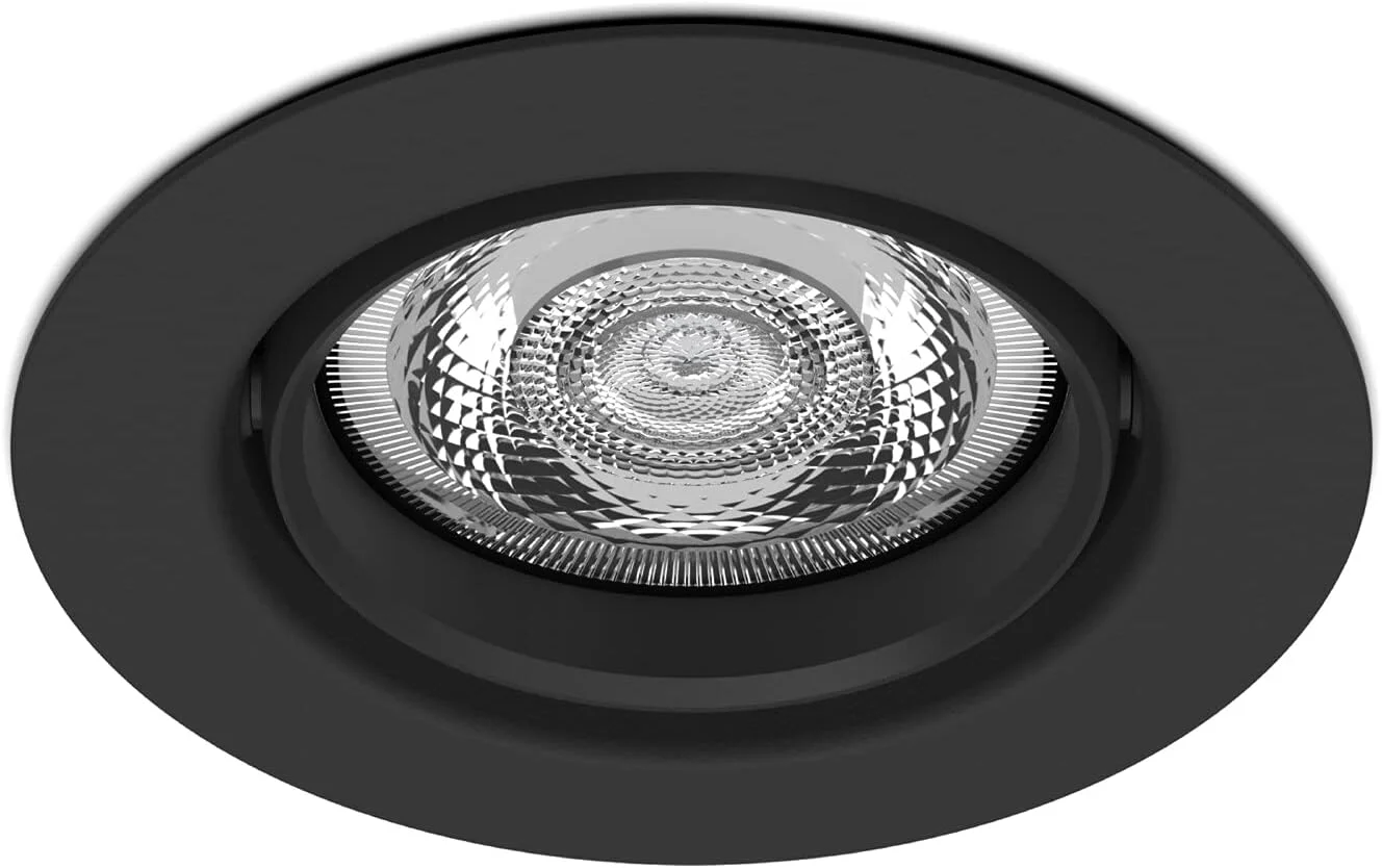 چراغ سقفی توکار ال ای دی ایمپالا فیلیپس 2200-2700K [قابل تنظیم نور با گرمای ملایم - مشکی] برای نورپردازی داخلی، اتاق خواب، حمام