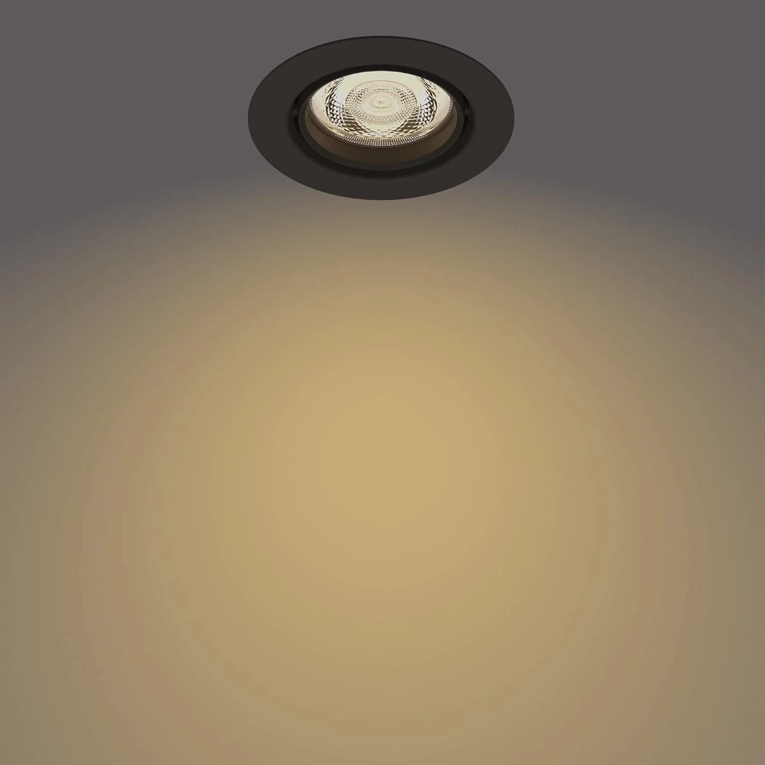 چراغ سقفی توکار ال ای دی ایمپالا فیلیپس 2200-2700K [قابل تنظیم نور با گرمای ملایم - مشکی] برای نورپردازی داخلی، اتاق خواب، حمام