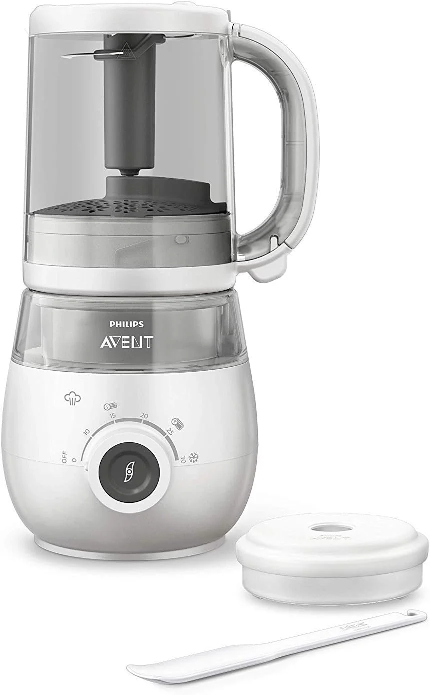 غذاساز کودک 4 در 1 سالم Philips AVENT مدل SCF883/01، ظرفیت 0.12 لیتر، خاکستری، سفید، 220-240 ولت، 50-60 هرتز، 0.7 متر