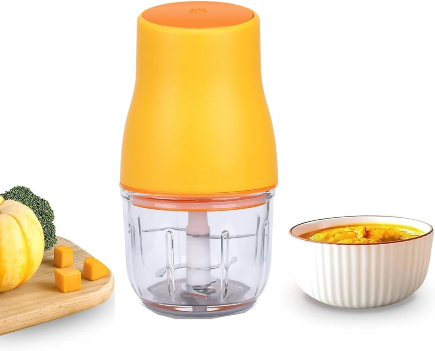 غذاساز کودک، دستگاه غذاساز کودک شیشه بوروسیلیکات بالا، مخلوط کن غذای کودک با تیغه 304 برای غذای کودک میوه سبزیجات گوشت، دستگاه پوره ساز کودک وعده های غذایی تازه و مغذی برای کودک (سفید)