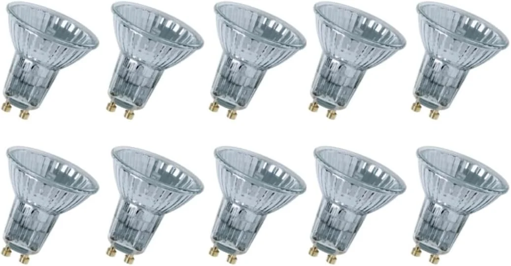 لامپ هالوژن Osram GU10 Halopar Reflector 50W 2800K نور سفید گرم، دیمر پذیر - بسته 10 عددی