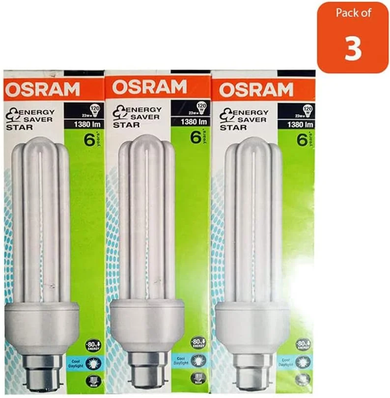لامپ کم مصرف استوانه ای OsRAM مدل T4، پایه B22D، توان 23 وات، 1380 لومن، نور سفید یخی 6500 کلوین (بسته 3 عددی)، سفید، Oest4/23W/D/P-3Pc لامپ کم مصرف استوانه ای OsRAM مدل T4، پایه B22D، توان 23 وات، 1380 لومن، نور سفید یخی 6500 کلوین (بسته 3 عددی)، سفید، Oest4/23W/D/P-3Pc