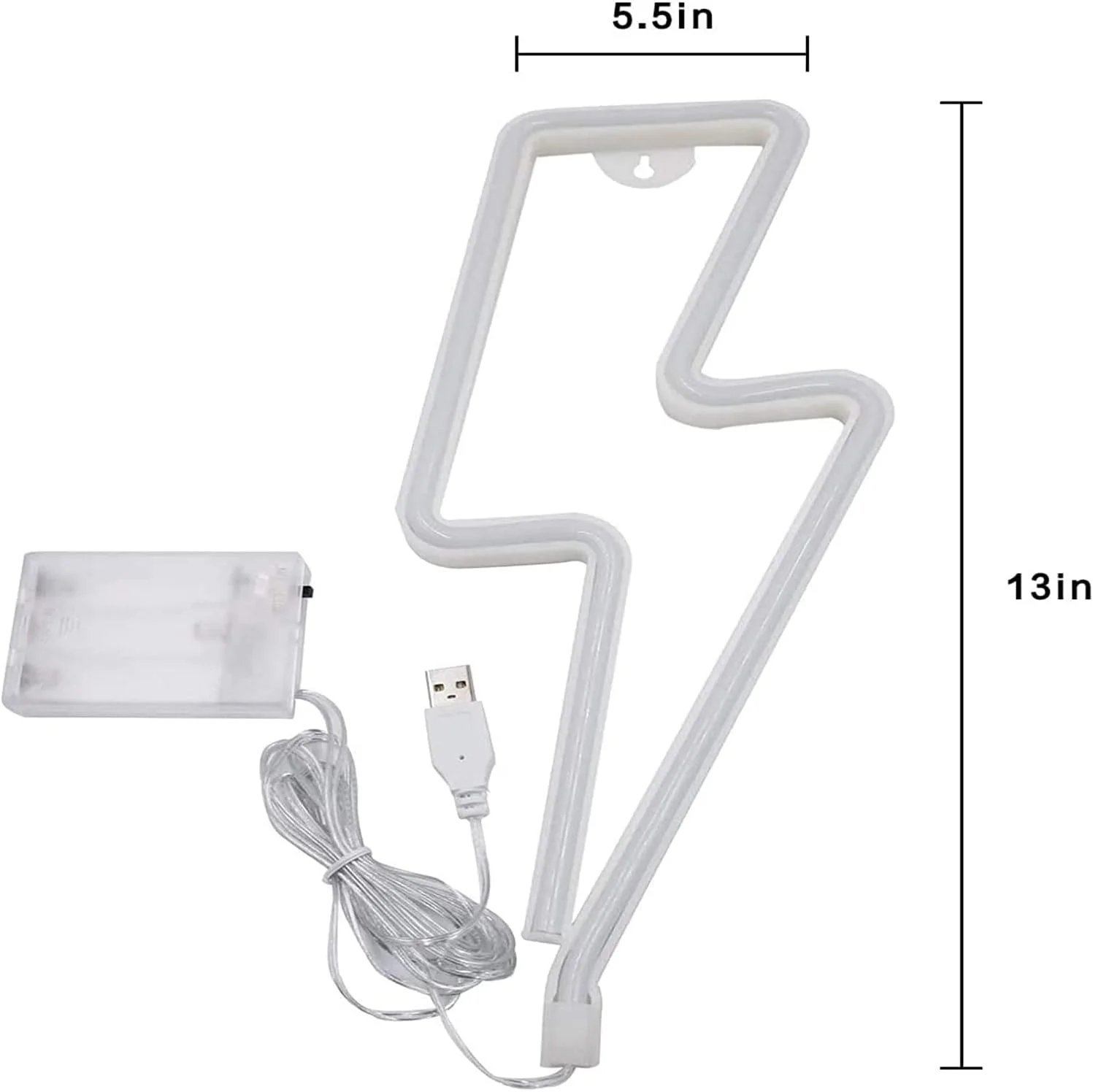 چراغ نئون طرح صاعقه SKY-TOUCH، چراغ LED نئون دیواری، چراغ نئون تزئینی USB، چراغ های تزئینی با باتری، دکور اتاق خواب، اتاق نشیمن، اتاق کودک (آبی)