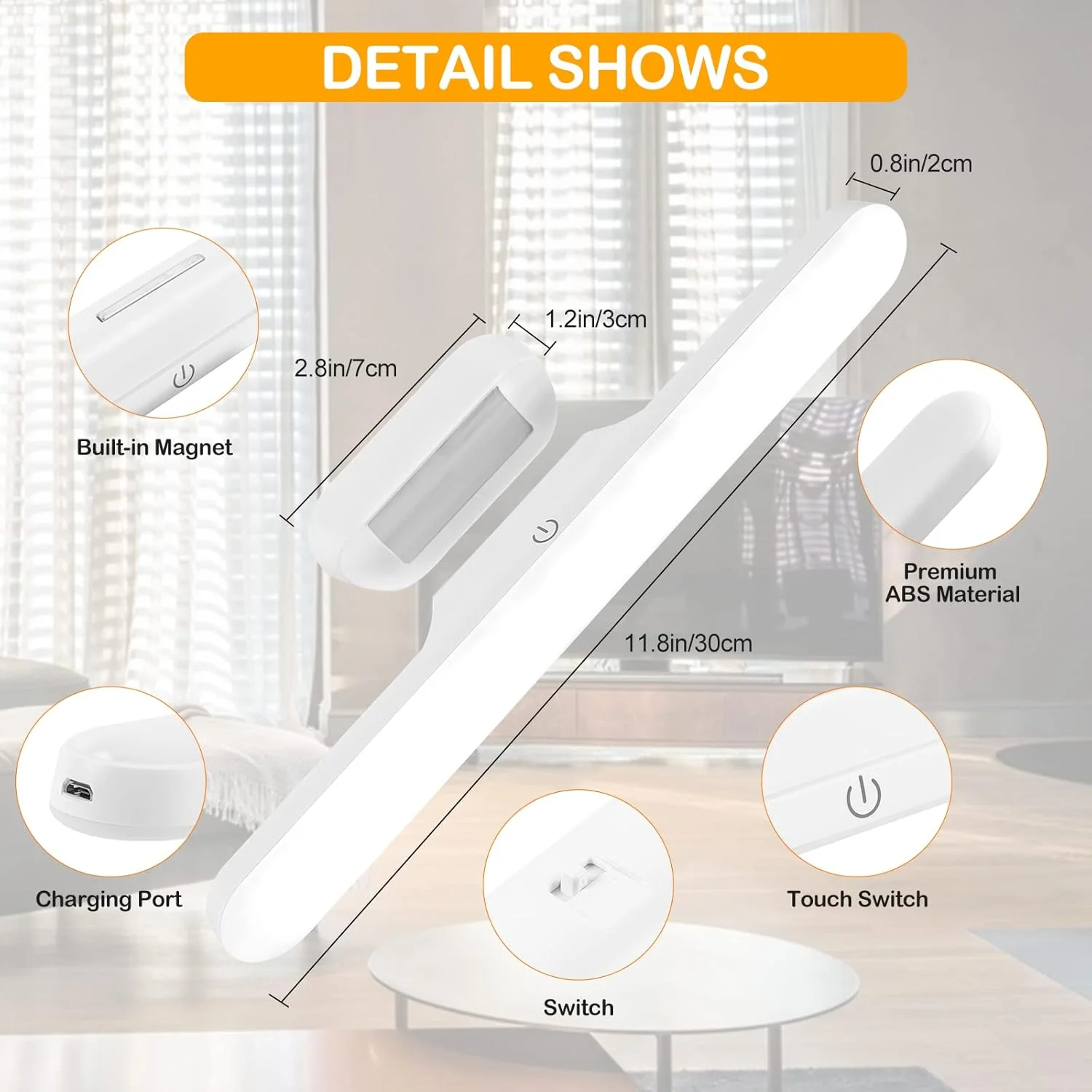 چراغهای زیر کابینتی Sky-Touch، چراغهای الایدی باتری قابل شارژ، چراغ الایدی میلهای دیمر دار با 3 حالت رنگی، قابل شارژ با USB، قفسه دیواری، کمد، آینه، کنار تخت، روشنایی آشپزخانه چراغهای زیر کابینتی Sky-Touch، چراغهای الایدی باتری قابل شارژ، چراغ الایدی میلهای دیمر دار با 3 حالت رنگی، قابل شارژ با USB، قفسه دیواری، کمد، آینه، کنار تخت، روشنایی آشپزخانه