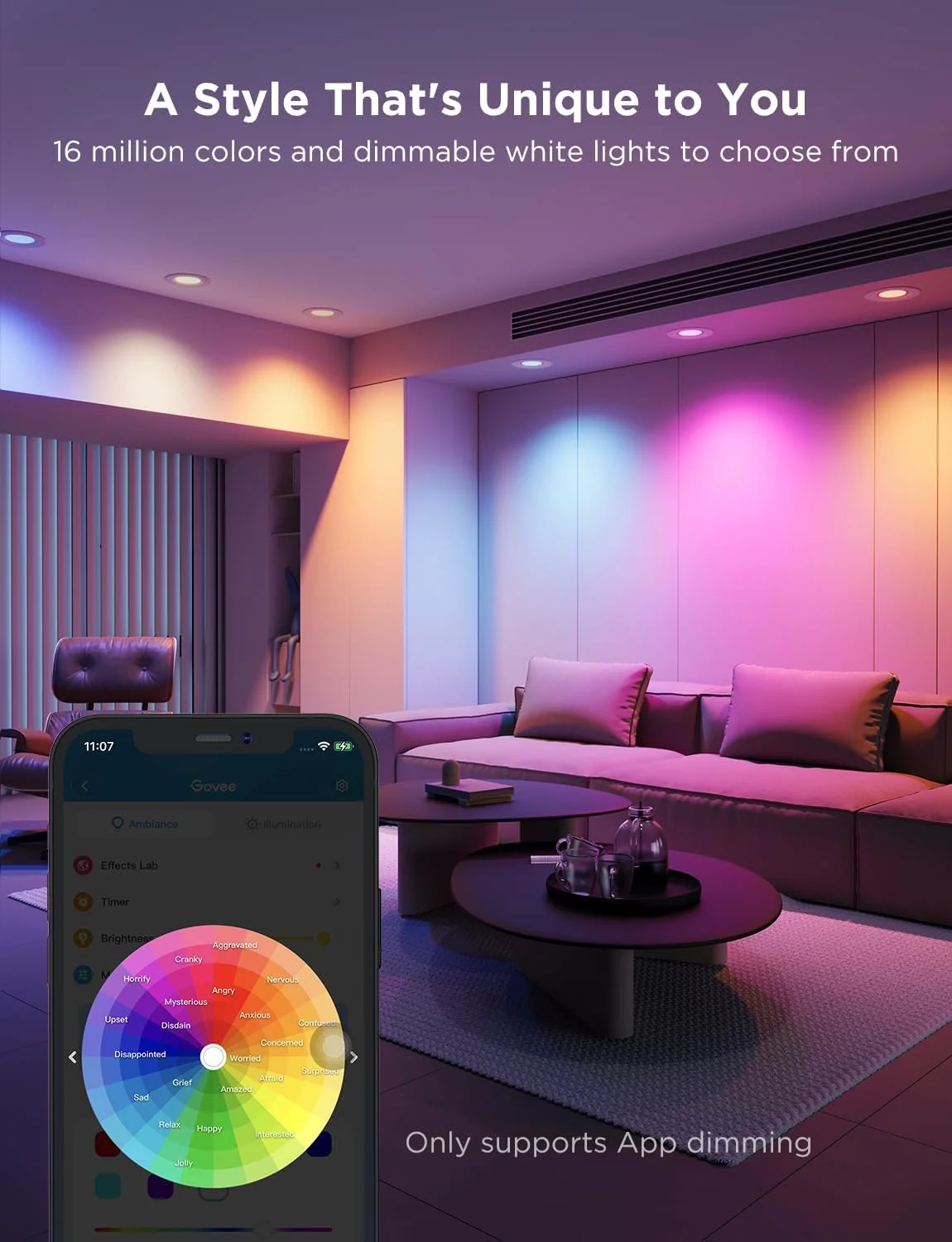 چراغ های توکار هوشمند Govee، 6 اینچ، اتصال مستقیم Wi-Fi بلوتوث RGBWW، 65 حالت صحنه، سازگار با الکسا و گوگل اسیستنت، 1000 لومن، بسته 4 عددی چراغ های توکار هوشمند Govee، 6 اینچ، اتصال مستقیم Wi-Fi بلوتوث RGBWW، 65 حالت صحنه، سازگار با الکسا و گوگل اسیستنت، 1000 لومن، بسته 4 عددی