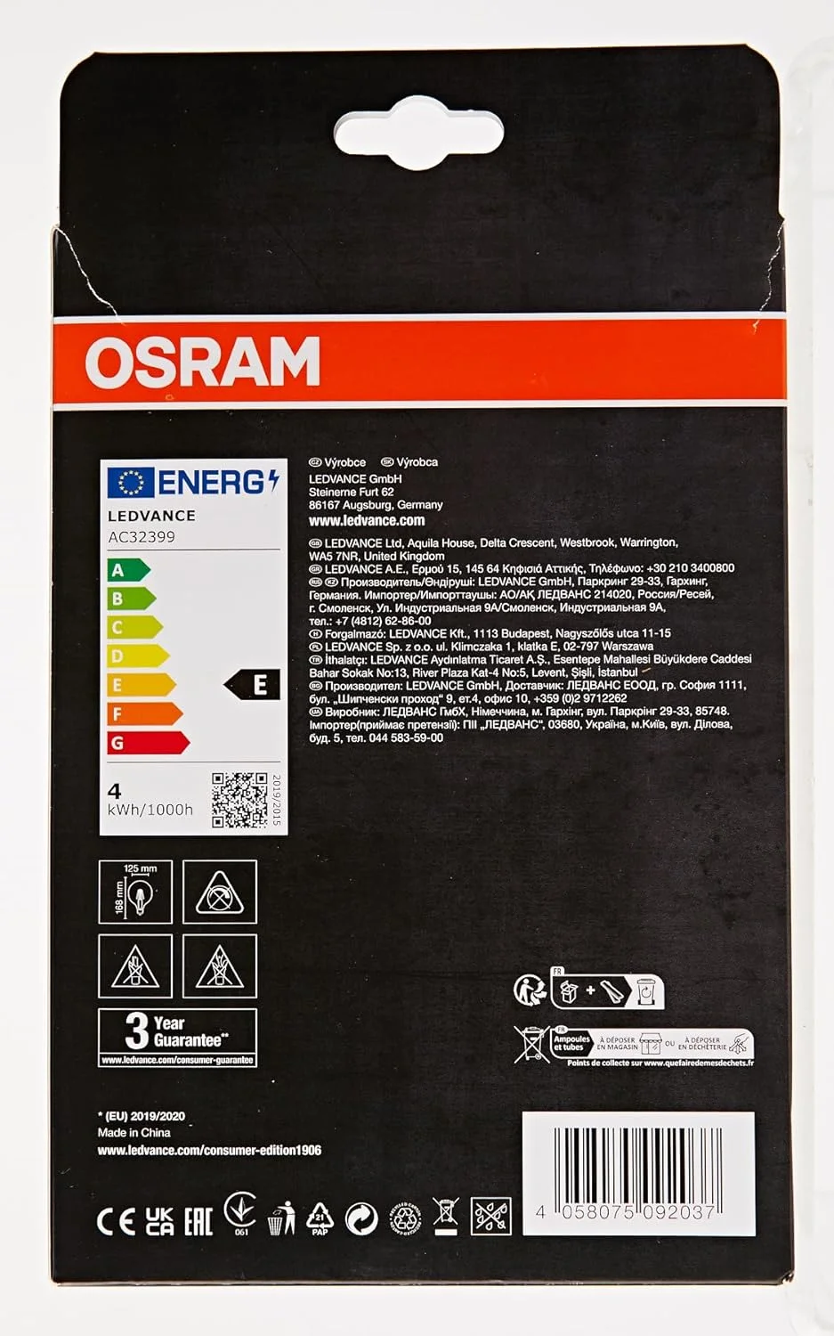 لامپ ال ای دی اسرام | E27 | سفید گرم | 2500 کلوین 4.50 وات Vintage 1906 جایگزین ال ای دی برای لامپ رشته ای 40 وات لامپ ال ای دی اسرام | E27 | سفید گرم | 2500 کلوین 4.50 وات Vintage 1906 جایگزین ال ای دی برای لامپ رشته ای 40 وات