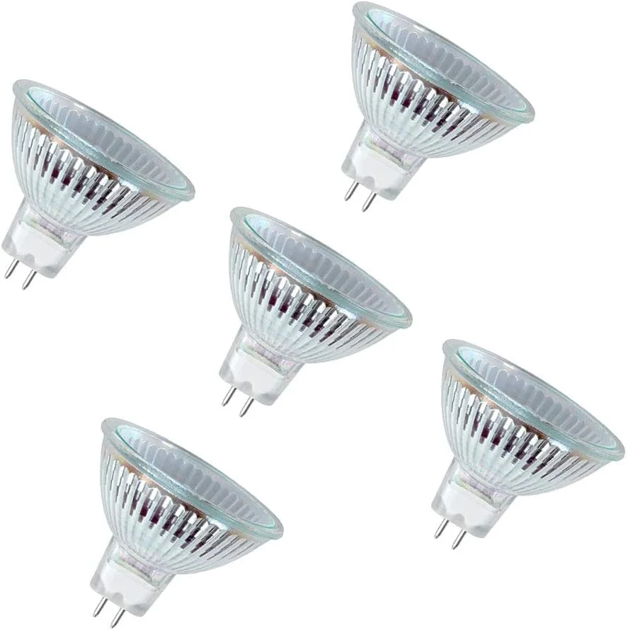 لامپ هالوژن رفلکتور استاندارد با کیفیت بالا و بادوام خانگی Osram، پایه GU5.3، 12 ولت، 50 وات، زاویه تابش 36 درجه، سفید گرم/2800K - بسته 5 عددی