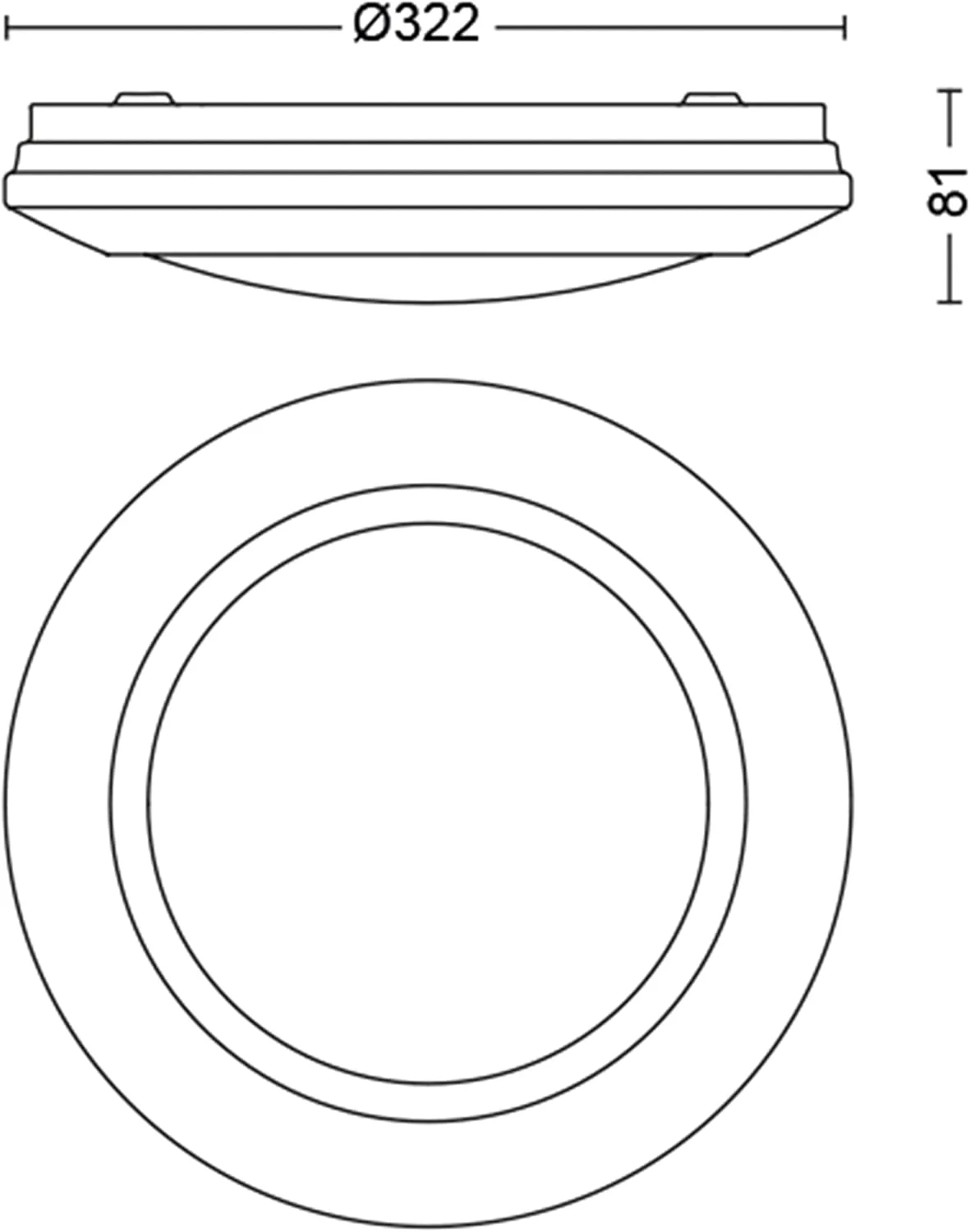 چراغ سقفی ال ای دی سینابار فیلیپس 16 وات 4000K [سفید سرد - سفید] برای روشنایی داخلی پخش شده منزل، اتاق نشیمن و اتاق خواب