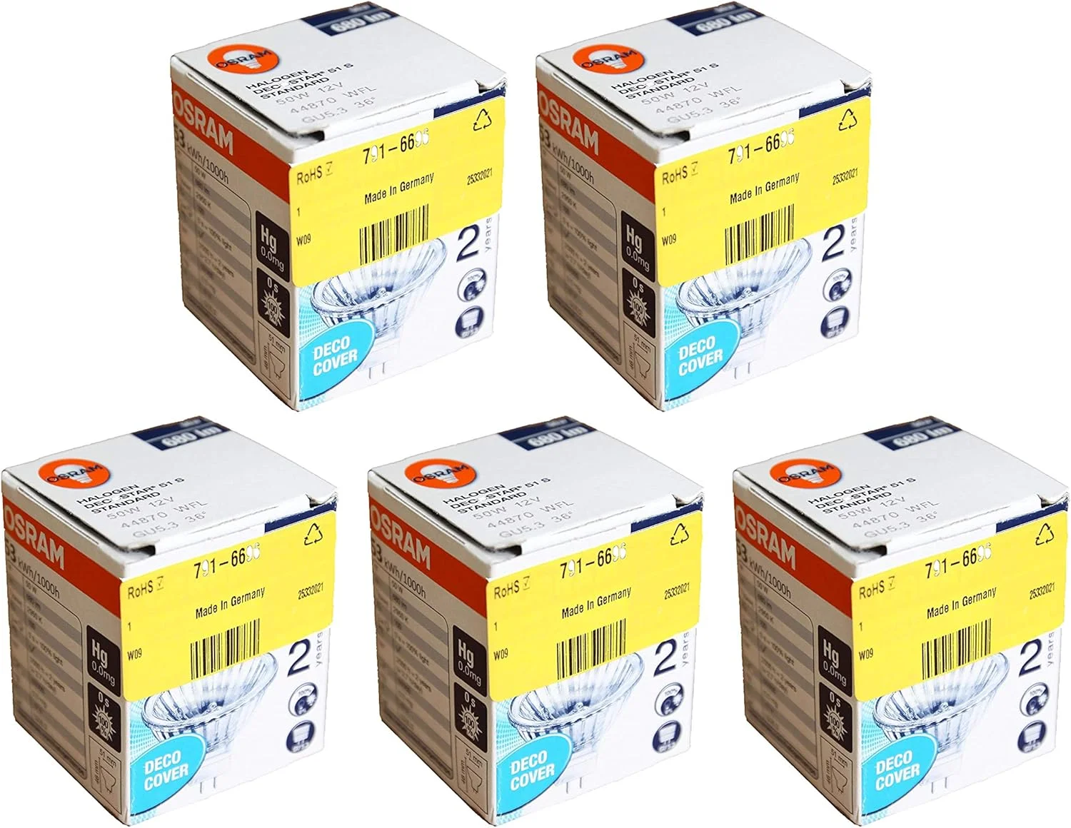 لامپ هالوژن رفلکتور استاندارد با کیفیت بالا و بادوام خانگی Osram، پایه GU5.3، 12 ولت، 50 وات، زاویه تابش 36 درجه، سفید گرم/2800K - بسته 5 عددی لامپ هالوژن رفلکتور استاندارد با کیفیت بالا و بادوام خانگی Osram، پایه GU5.3، 12 ولت، 50 وات، زاویه تابش 36 درجه، سفید گرم/2800K - بسته 5 عددی