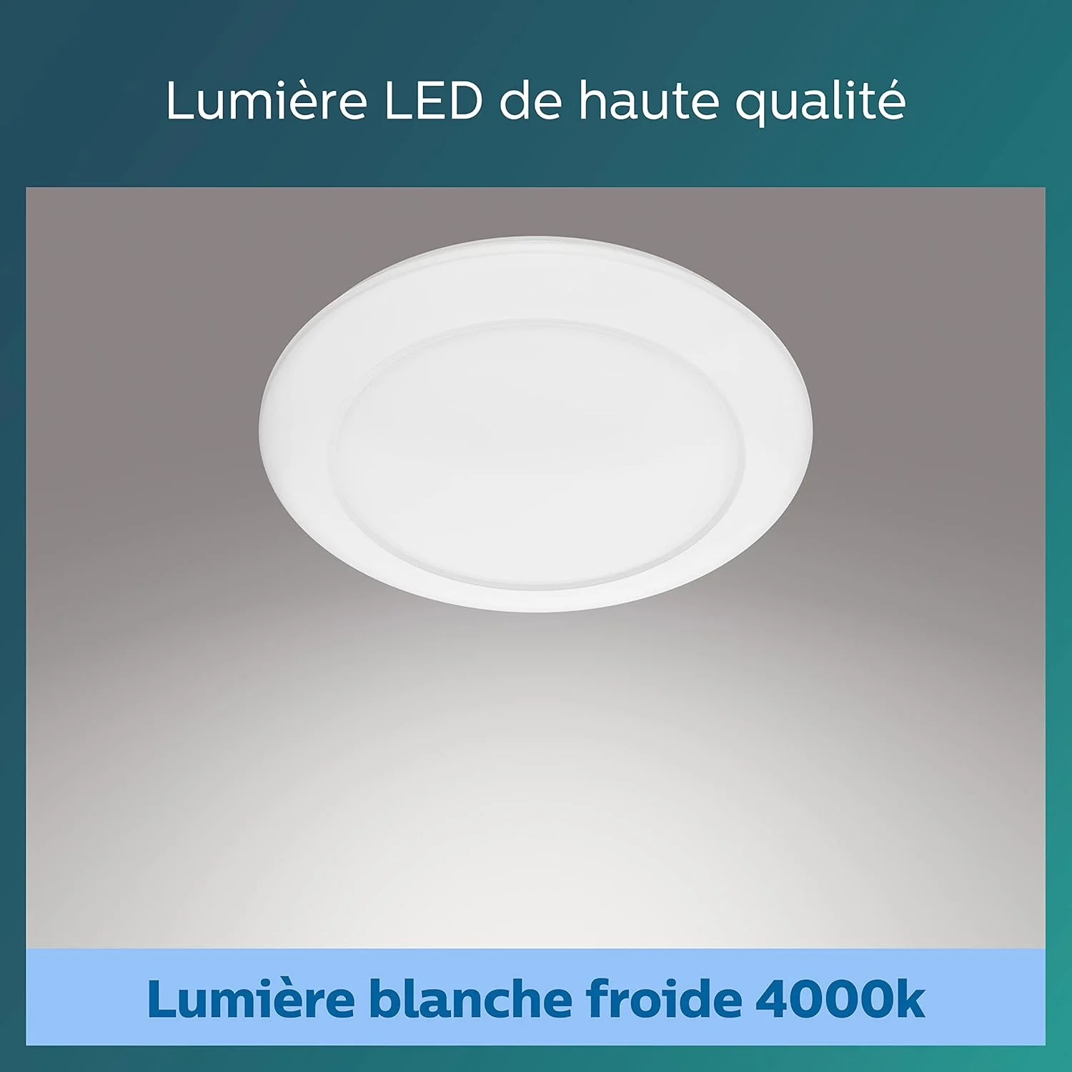 چراغ سقفی ال ای دی سینابار فیلیپس 16 وات 4000K [سفید سرد - سفید] برای روشنایی داخلی پخش شده منزل، اتاق نشیمن و اتاق خواب