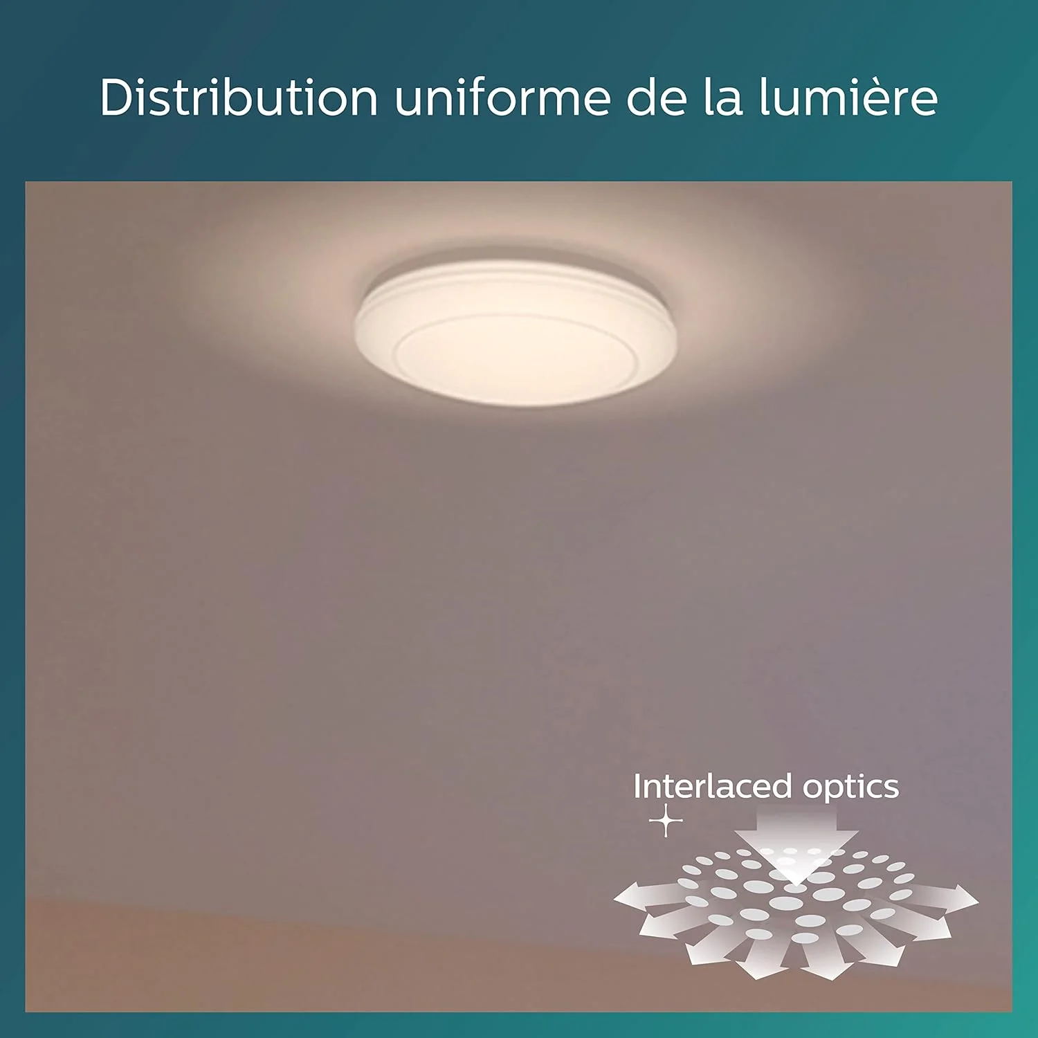 چراغ سقفی ال ای دی سینابار فیلیپس 16 وات 4000K [سفید سرد - سفید] برای روشنایی داخلی پخش شده منزل، اتاق نشیمن و اتاق خواب