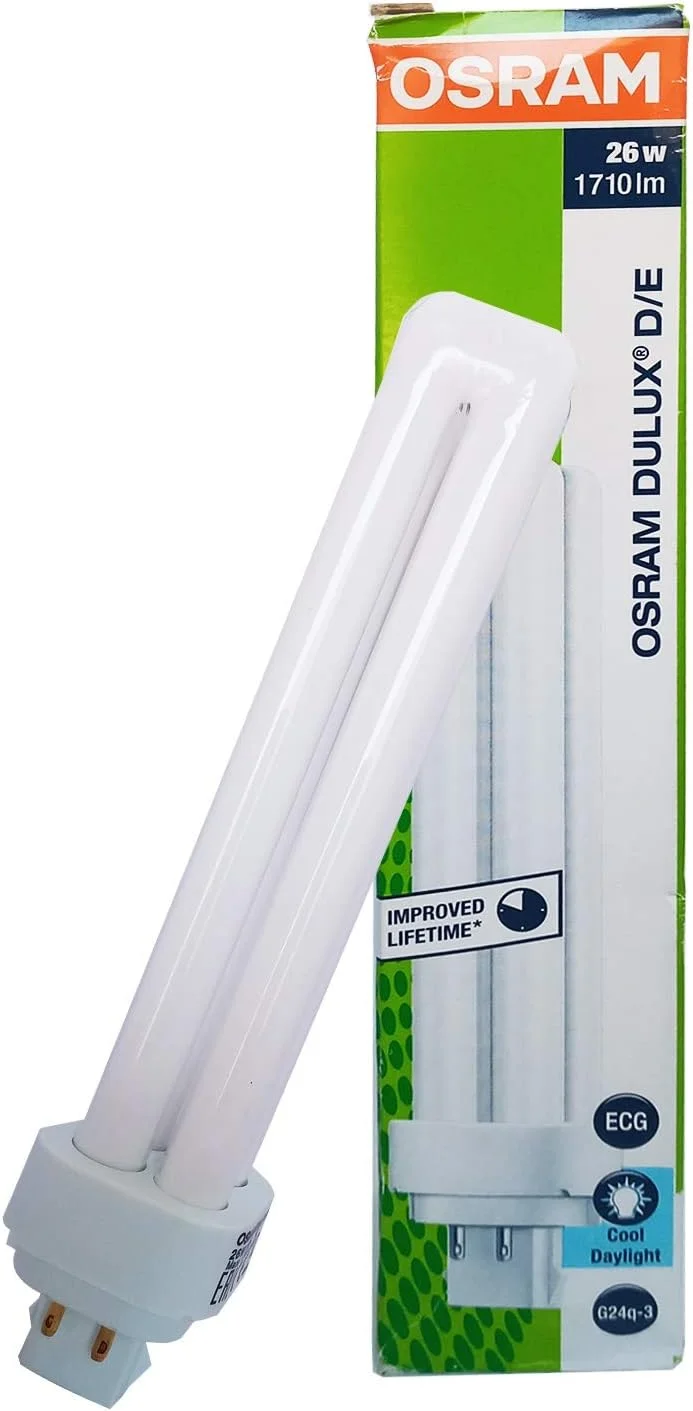 لامپ اوسرام Dulux D/E 26W/865 با پایه G24Q3 - 4 پین نور روز خنک لامپ اوسرام Dulux D/E 26W/865 با پایه G24Q3 - 4 پین نور روز خنک