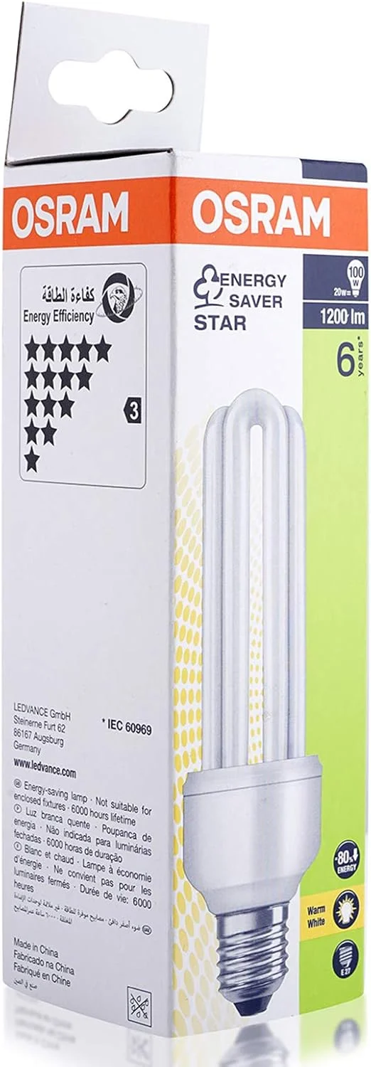 لامپ کم مصرف OSRAM DULUX STAR STICK - 20 وات پایه E27 نور سفید گرم لامپ کم مصرف OSRAM DULUX STAR STICK - 20 وات پایه E27 نور سفید گرم