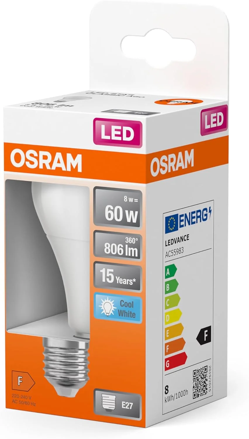 لامپ ال ای دی اسرام | پایه: B22d | نور سفید گرم | 2700 کلوین | 8.50 وات | معادل 60 وات | مات | LED STAR Classic A لامپ ال ای دی اسرام | پایه: B22d | نور سفید گرم | 2700 کلوین | 8.50 وات | معادل 60 وات | مات | LED STAR Classic A