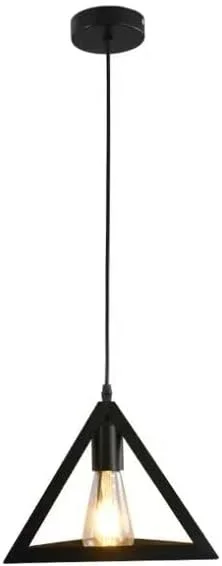 آویز تک شعله مدرن طرح مثلثی مشکی به سبک نوردیک HUA QIANG WANG (لامپ شامل نمی شود)