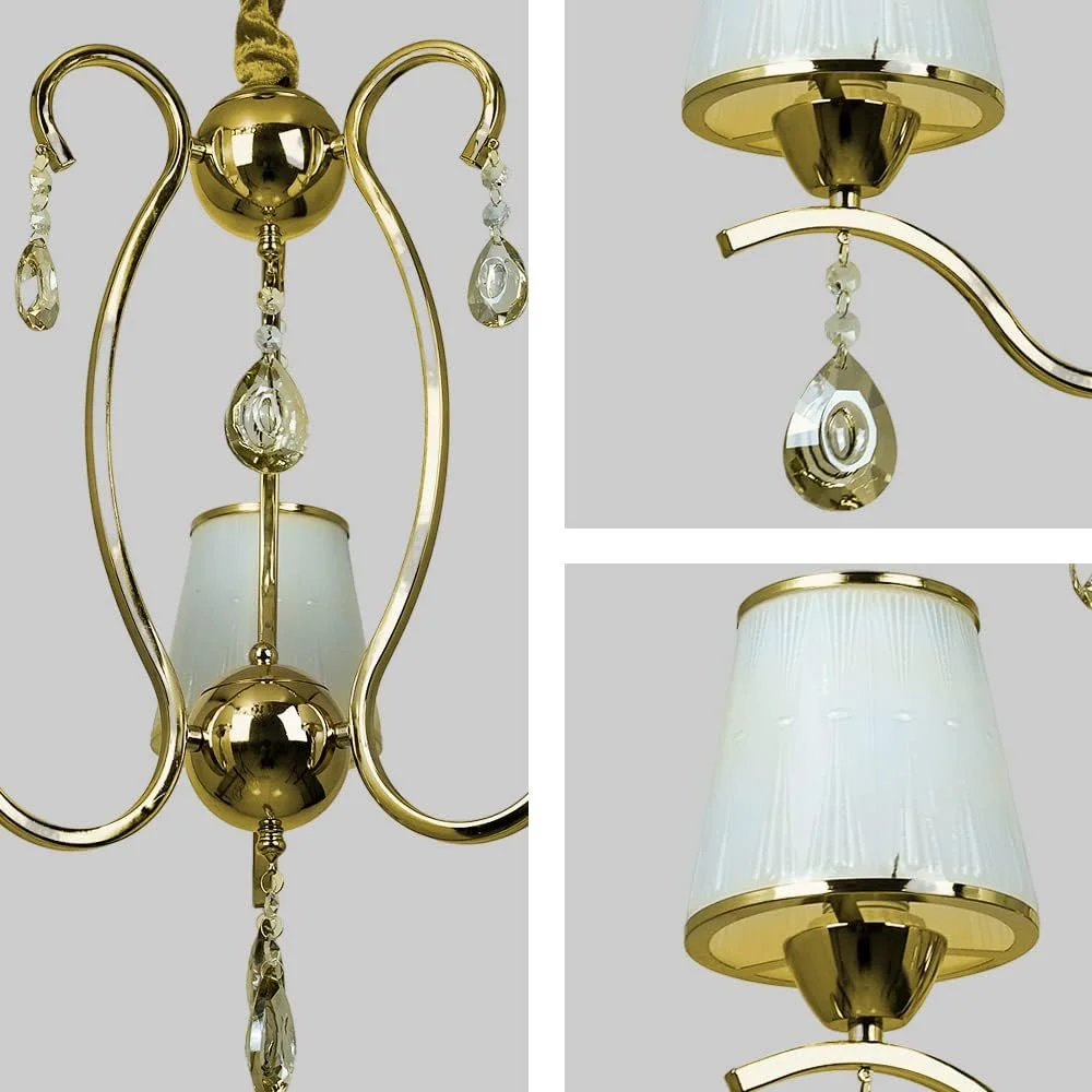 لوستر 3 شاخه HUA QIANG WANG مناسب اتاق ناهارخوری، جزیره آشپزخانه، روشنایی آویز مدرن روستایی، سایه های شیشه ای، چراغ آویز سقفی قدیمی برای سرسرا اتاق نشیمن (B)