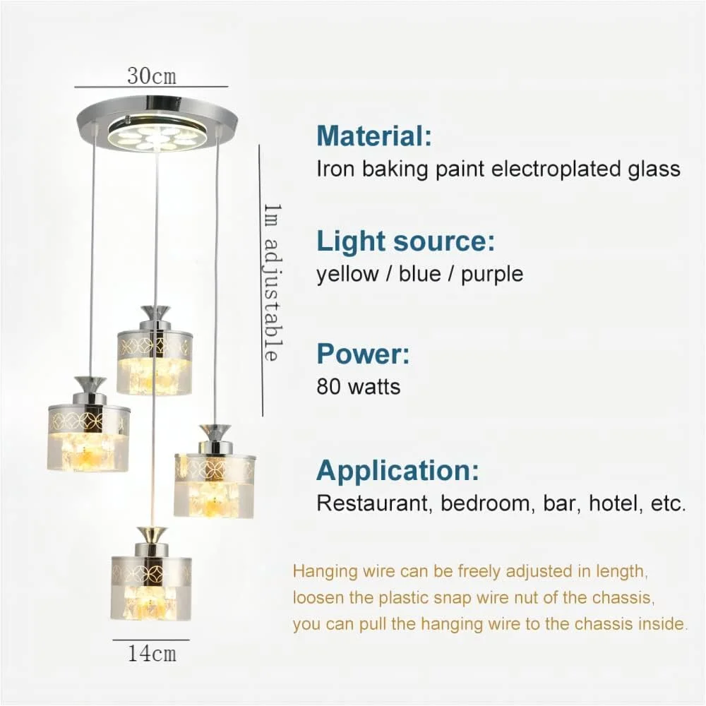 لوستر ال ای دی مدرن 3 رنگ HUA QIANG WANG به سبک لوکس نوردیک برای اتاق خواب، اتاق نشیمن، اتاق غذاخوری لوستر ال ای دی مدرن 3 رنگ HUA QIANG WANG به سبک لوکس نوردیک برای اتاق خواب، اتاق نشیمن، اتاق غذاخوری