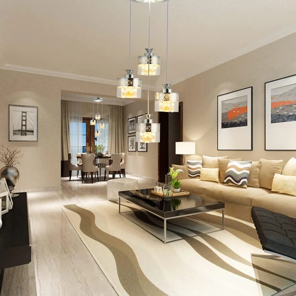 لوستر ال ای دی مدرن 3 رنگ HUA QIANG WANG به سبک لوکس نوردیک برای اتاق خواب، اتاق نشیمن، اتاق غذاخوری لوستر ال ای دی مدرن 3 رنگ HUA QIANG WANG به سبک لوکس نوردیک برای اتاق خواب، اتاق نشیمن، اتاق غذاخوری