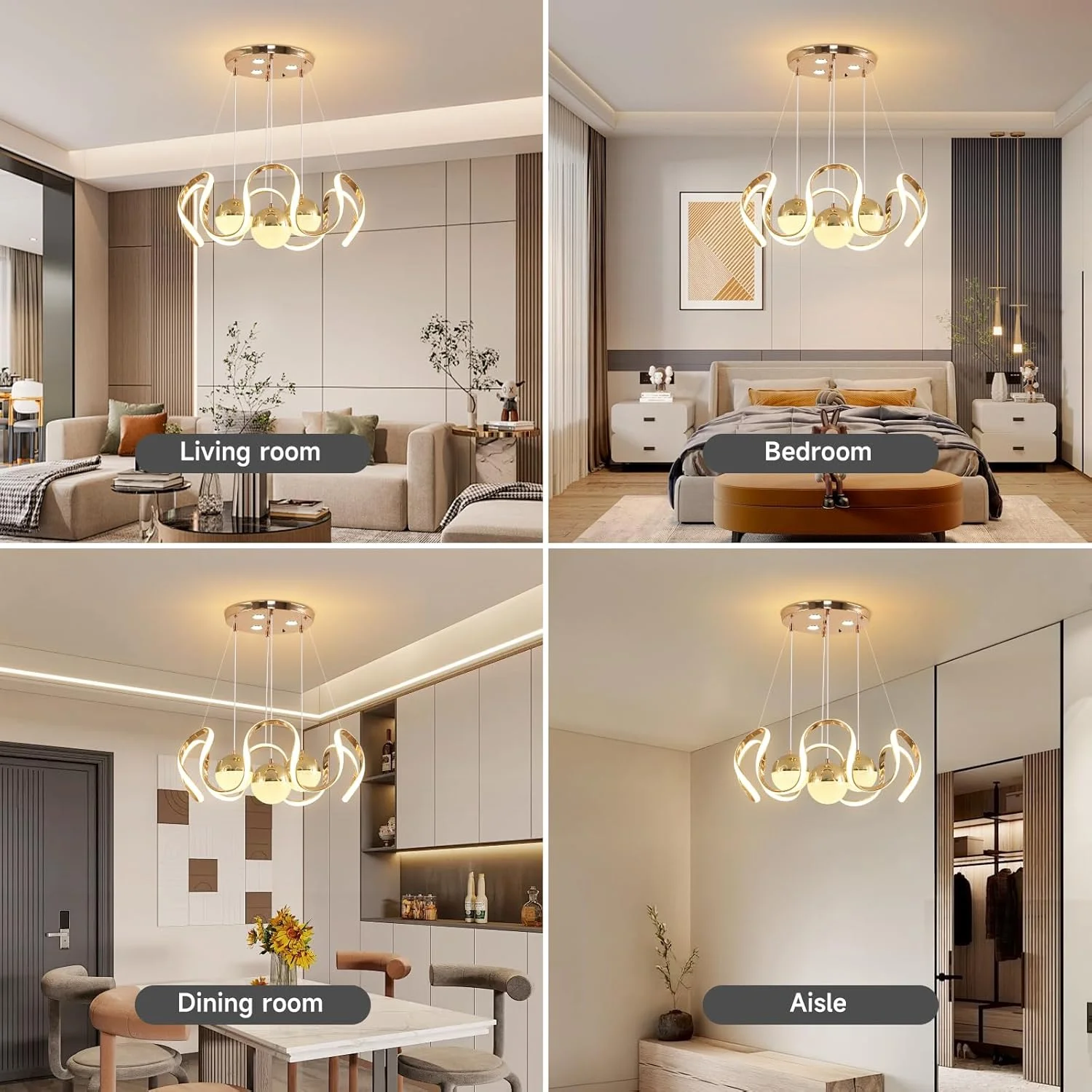 لوستر ال ای دی مدرن و دیمر پذیر هوا چیانگ وانگ با کنترل از راه دور، لوستر آویز سقفی ال ای دی 3 رنگ برای اتاق خواب، اتاق نشیمن، اتاق غذاخوری، جزیره آشپزخانه (طلایی) لوستر ال ای دی مدرن و دیمر پذیر هوا چیانگ وانگ با کنترل از راه دور، لوستر آویز سقفی ال ای دی 3 رنگ برای اتاق خواب، اتاق نشیمن، اتاق غذاخوری، جزیره آشپزخانه (طلایی)