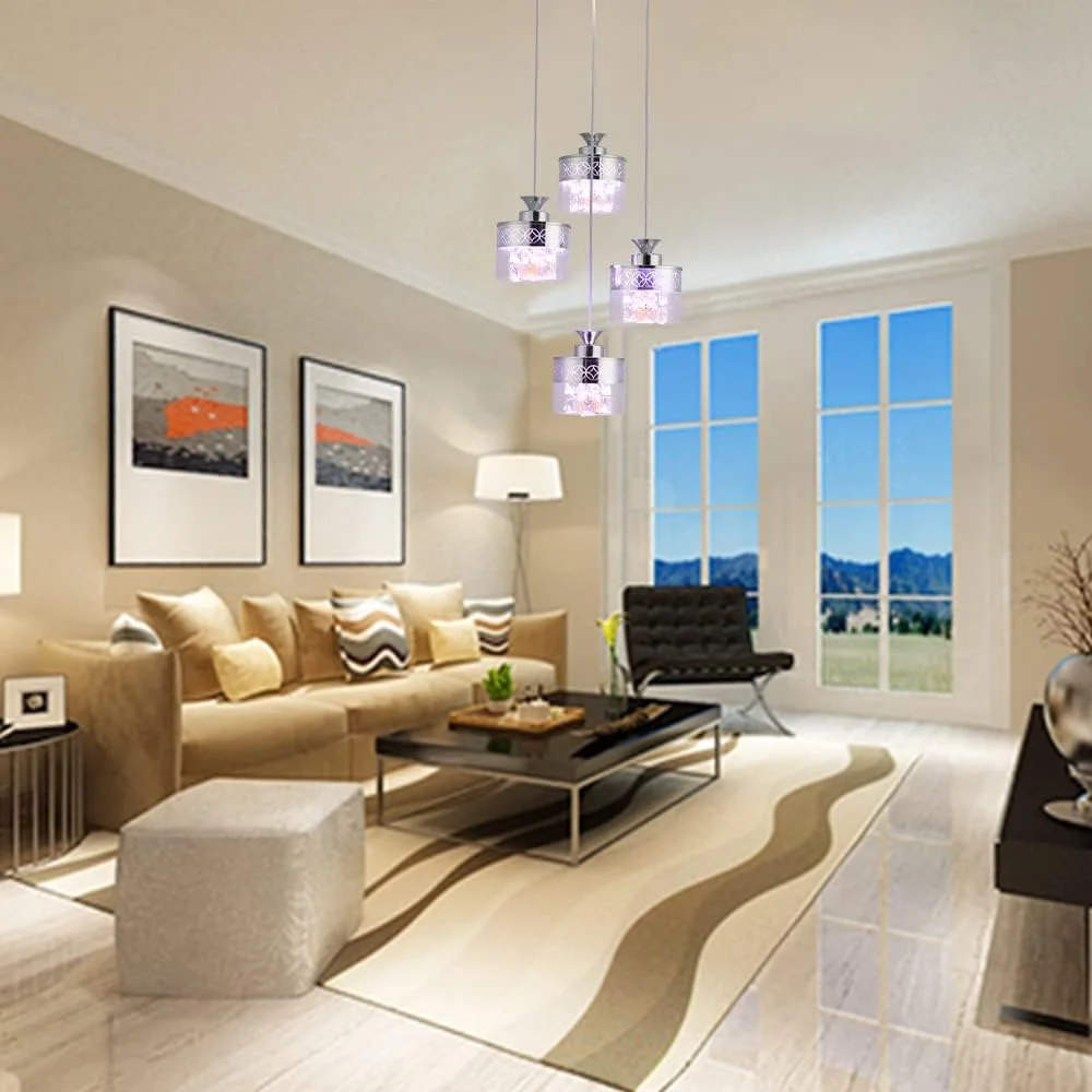 لوستر ال ای دی مدرن 3 رنگ HUA QIANG WANG به سبک لوکس نوردیک برای اتاق خواب، اتاق نشیمن، اتاق غذاخوری لوستر ال ای دی مدرن 3 رنگ HUA QIANG WANG به سبک لوکس نوردیک برای اتاق خواب، اتاق نشیمن، اتاق غذاخوری