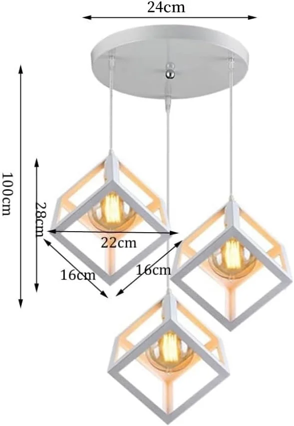 لوستر سقفی مدرن سفید 3 شاخه HUA QIANG WANG، چراغ آویز صنعتی از جنس آهن فرفورژه، چراغ آویز با ارتفاع قابل تنظیم برای جزیره آشپزخانه، اتاق غذاخوری، اتاق نشیمن، اتاق خواب لوستر سقفی مدرن سفید 3 شاخه HUA QIANG WANG، چراغ آویز صنعتی از جنس آهن فرفورژه، چراغ آویز با ارتفاع قابل تنظیم برای جزیره آشپزخانه، اتاق غذاخوری، اتاق نشیمن، اتاق خواب