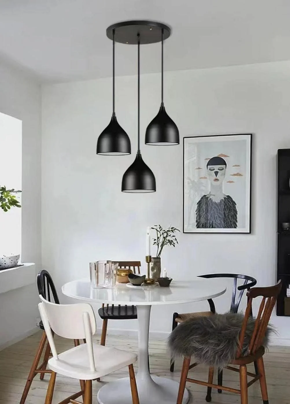 لوستر سقفی مدرن مشکی 3 شاخه HUA QIANG WANG، چراغ آویز صنعتی از جنس آهن فرفورژه، چراغ آویز با ارتفاع قابل تنظیم برای جزیره آشپزخانه، اتاق ناهارخوری، اتاق نشیمن، اتاق خواب لوستر سقفی مدرن مشکی 3 شاخه HUA QIANG WANG، چراغ آویز صنعتی از جنس آهن فرفورژه، چراغ آویز با ارتفاع قابل تنظیم برای جزیره آشپزخانه، اتاق ناهارخوری، اتاق نشیمن، اتاق خواب