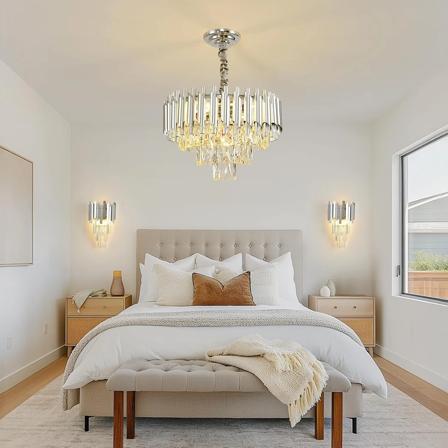 لوسترهای کریستالی مدرن HUA QIANG WANG، لوستر کرومی 16 اینچی، چراغ آویز کریستالی گرد، چراغ های سقفی لوستر مدرن 3 طبقه برای اتاق غذاخوری، اتاق نشیمن، اتاق خواب، راهرو (400 میلی متر) لوسترهای کریستالی مدرن HUA QIANG WANG، لوستر کرومی 16 اینچی، چراغ آویز کریستالی گرد، چراغ های سقفی لوستر مدرن 3 طبقه برای اتاق غذاخوری، اتاق نشیمن، اتاق خواب، راهرو (400 میلی متر)